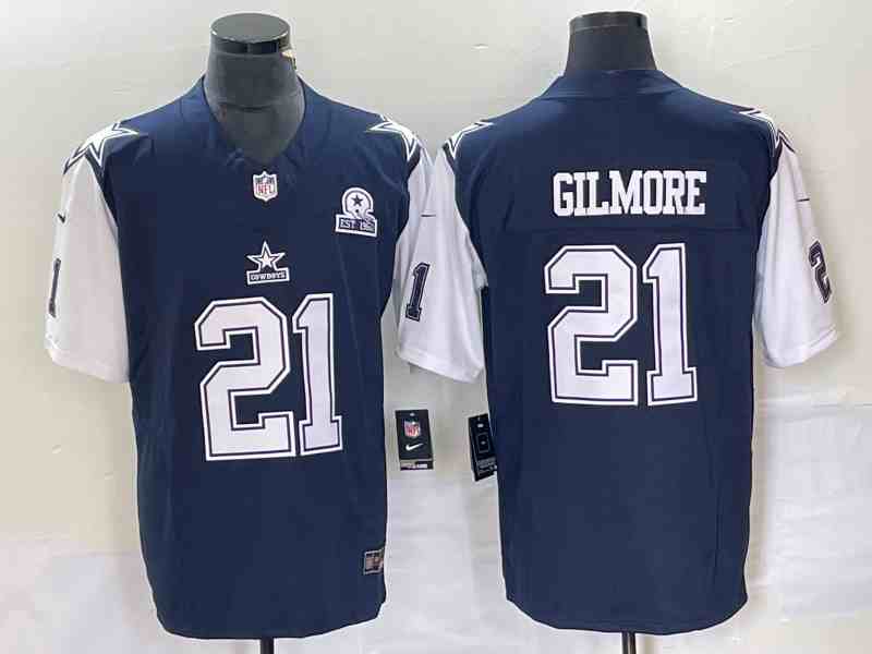 Men's Dallas Cowboys #21 Stephon Gilmore Navy 2023 F.U.S.E. With 1960 Patch Vapor Limited Stitched Football Jersey
