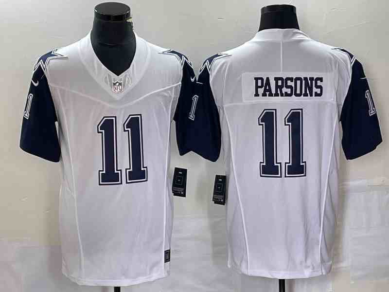 Men's Dallas Cowboys #11 Micah Parsons White 2023 F.U.S.E. Vapor Limited Stitched Football Jersey
