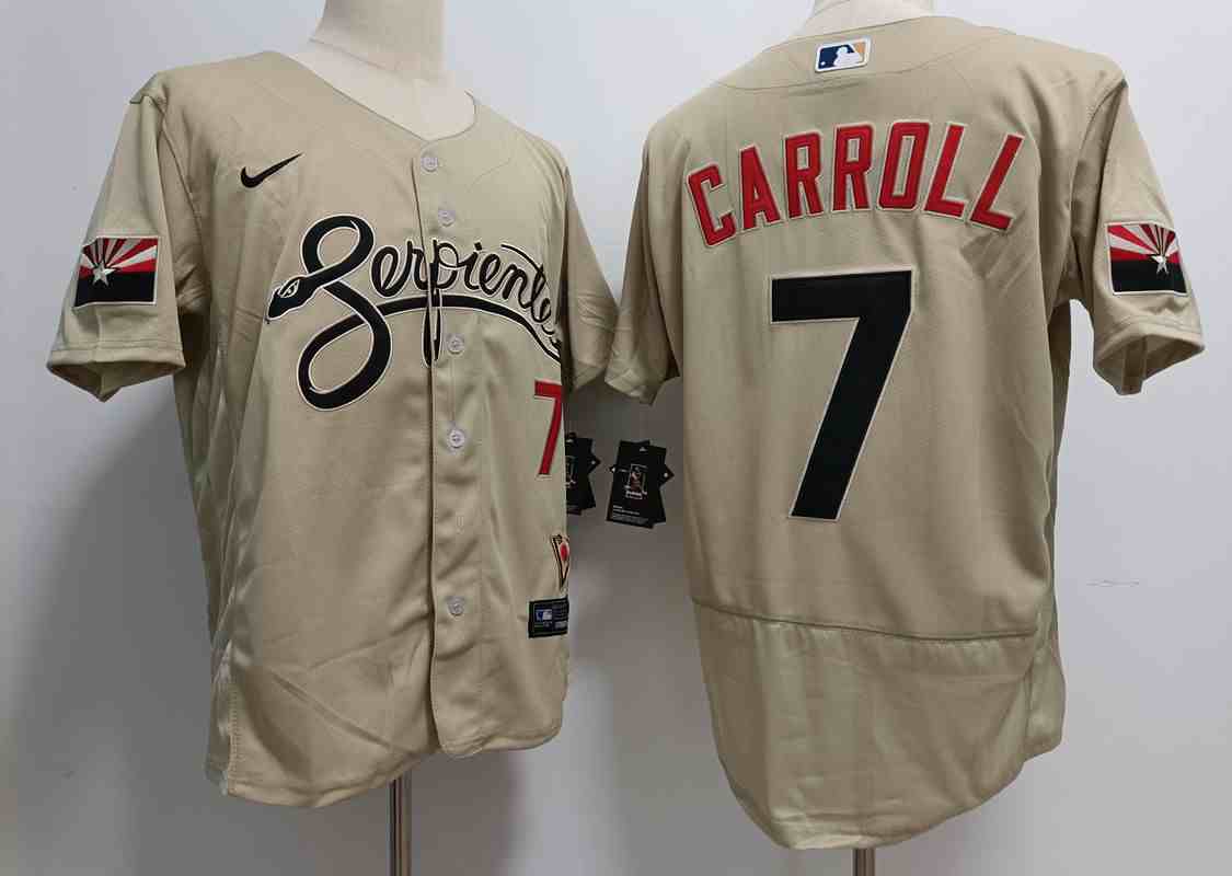 Men's Arizona Diamondbacks #7 Corbin Carroll Gold City Connect Cool Base Stitched Jersey