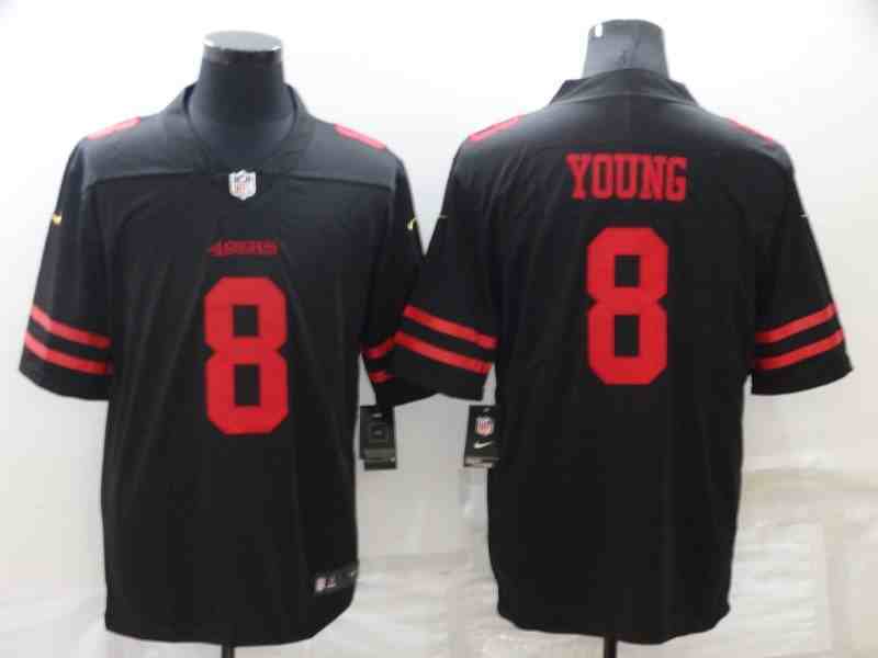 Men's San Francisco 49ers #8 Steve Young Black Vapor Limited Stitched Football Jersey