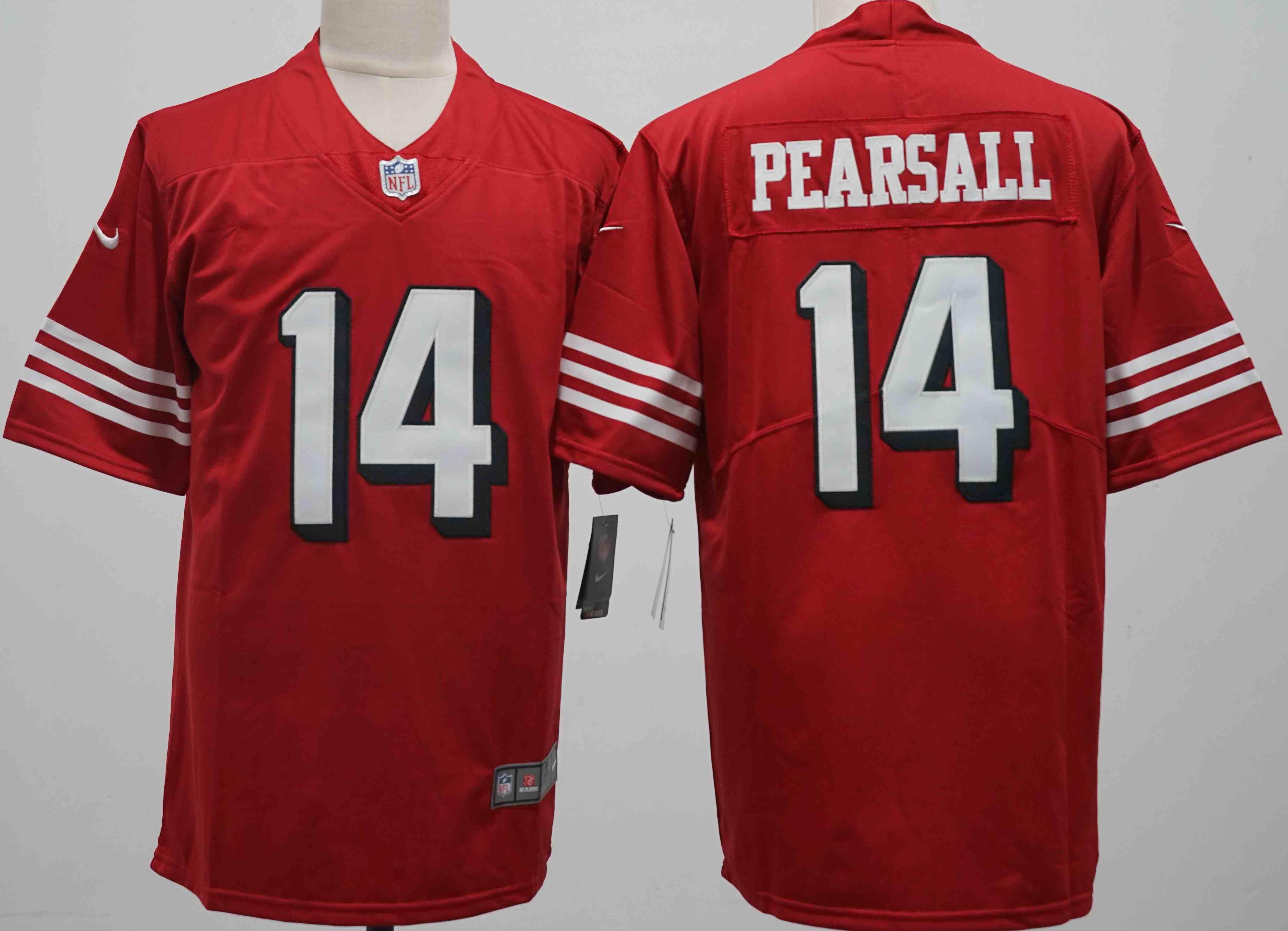 Men's San Francisco 49ers #14 Ricky Pearsall New Red Vapor Untouchable Limited Stitched Football Jersey