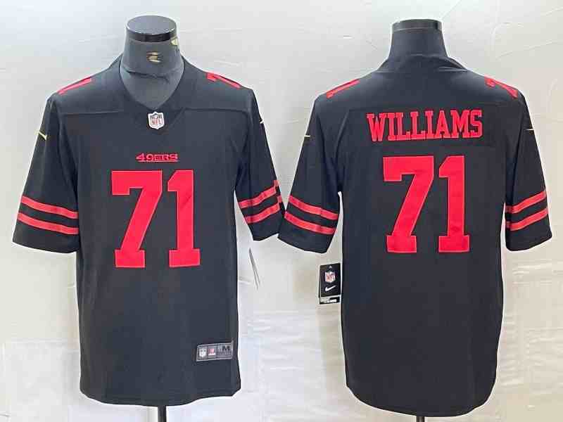 Mens San Francisco 49ers #71 Trent Williams Black Vapor Untouchable Limited Stitched Football Jersey