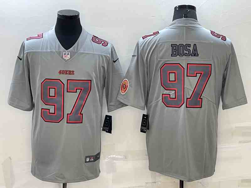 Men's San Francisco 49ers #97 Nick Bosa Grey Atmosphere Fashion Stitched Jersey