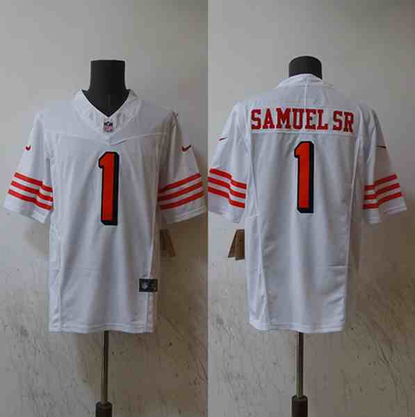 Men's San Francisco 49ers #1 Deebo Samuel White F.U.S.E. Vapor Untouchable Limited Football Stitched Jersey