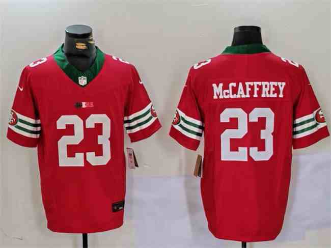 Men's San Francisco 49ers #23 Christian McCaffrey Red F.U.S.E. Mexico Vapor Limited Stitched Football  Jersey