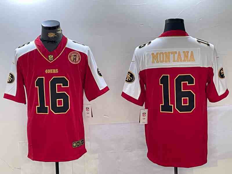 Men's San Francisco 49ers #16 Joe Montana Red F.U.S.E. Golden Gate Bridge Alternate Vapor Limited Stitched Football Jersey