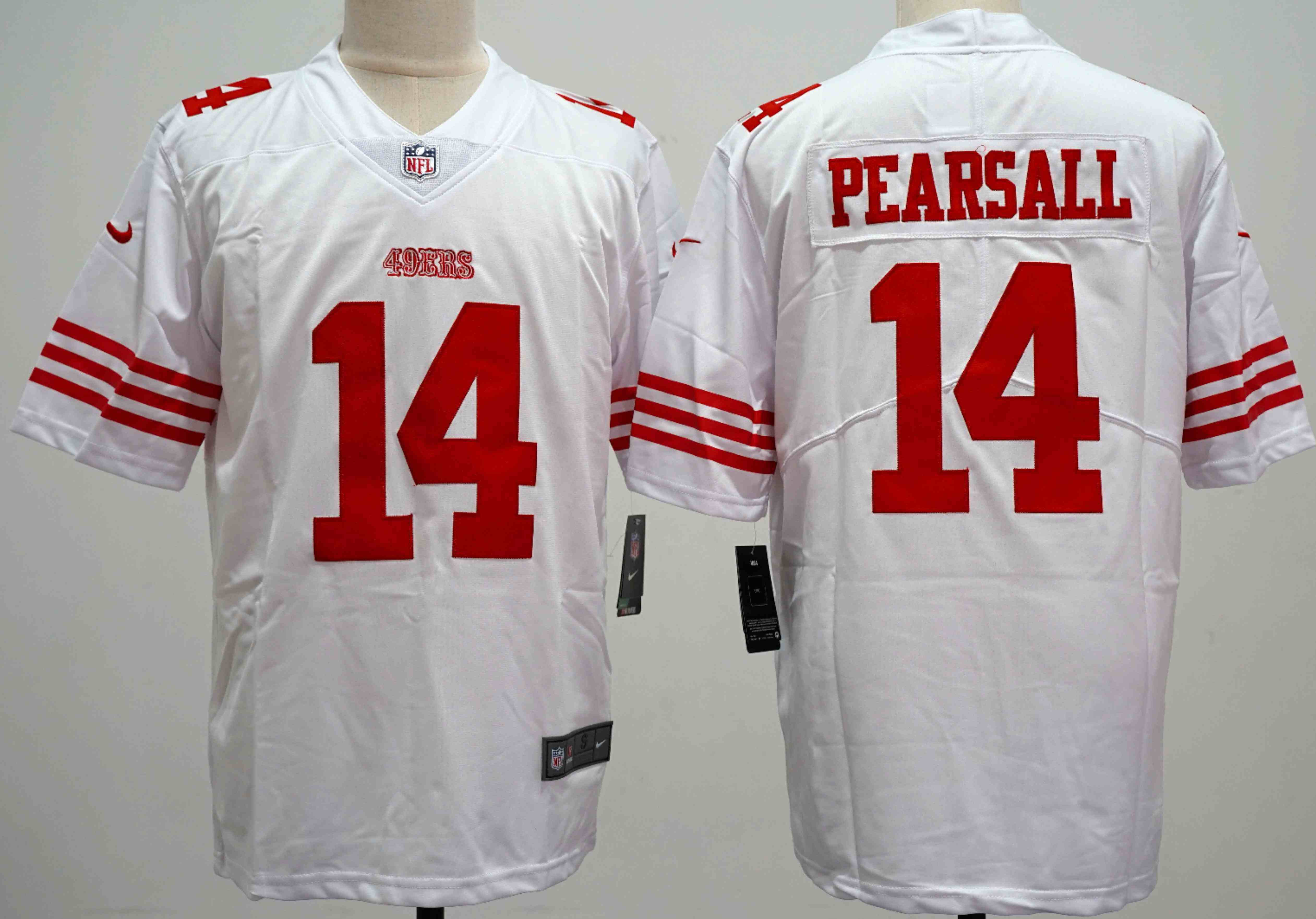 Men's San Francisco 49ers #14 Ricky Pearsall White 2024 Draft Vapor Untouchable Limited Stitched Football Jersey