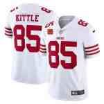 Men's San Francisco 49ers #85 George Kittle 2022 White With 1-Star C Patch Vapor Untouchable Limited Stitched Football Jersey
