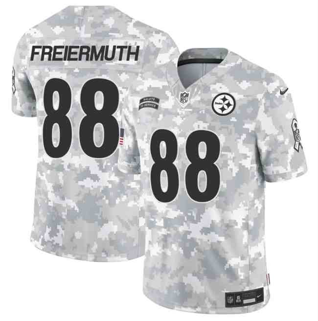 Men's Pittsburgh Steelers #88 Pat Freiermuth 2024 F.U.S.E Arctic Camo Salute To Service Limited Stitched Football Jersey