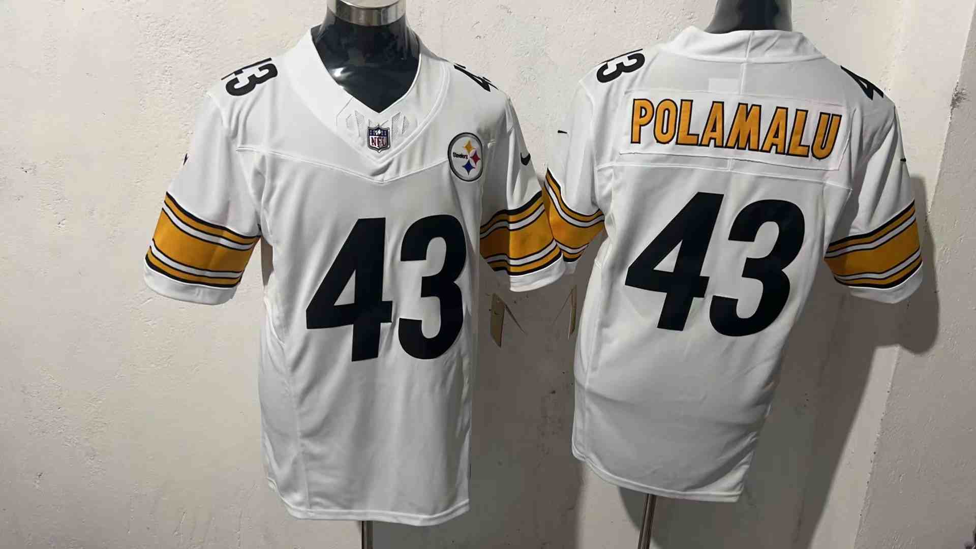 Men's Pittsburgh Steelers #43 Troy Polamalu White  F.U.S.E. Vapor Untouchable Limited Jersey