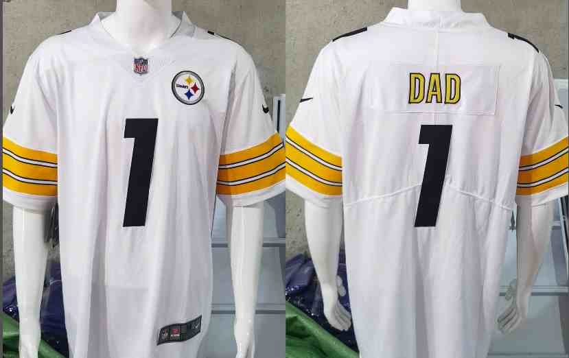 Men's Pittsburgh Steelers #1  DAD White Vapor Untouchable Limited Stitched Jersey