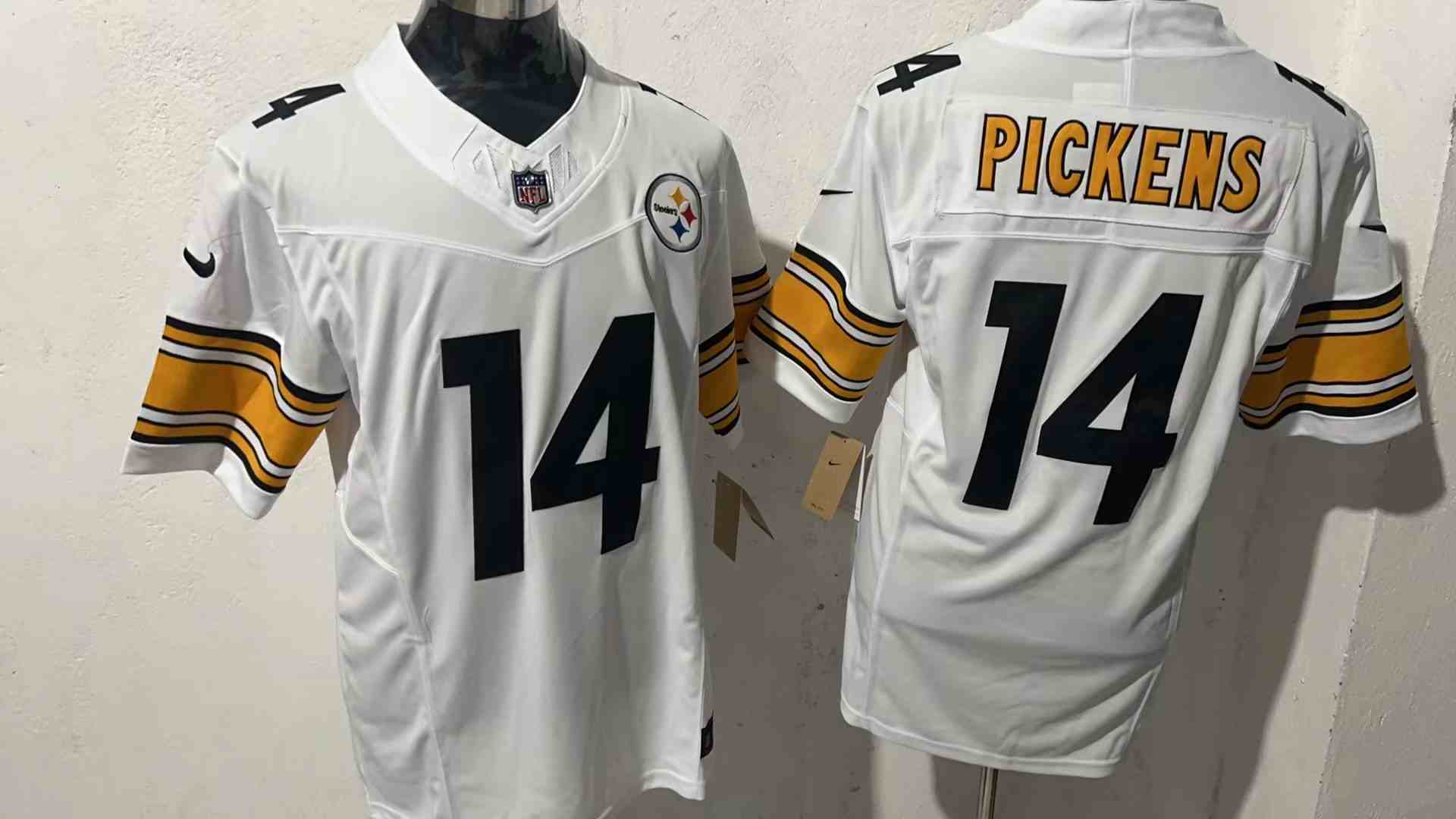 Men's Pittsburgh Steelers #14 George Pickens White  F.U.S.E. Vapor Untouchable Limited Jersey