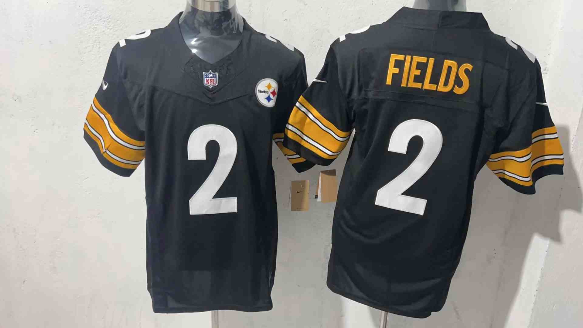 Men's Pittsburgh Steelers #2 Justin Fields Black 2024 F.U.S.E. Alternate Vapor Untouchable Limited Stitched Jersey
