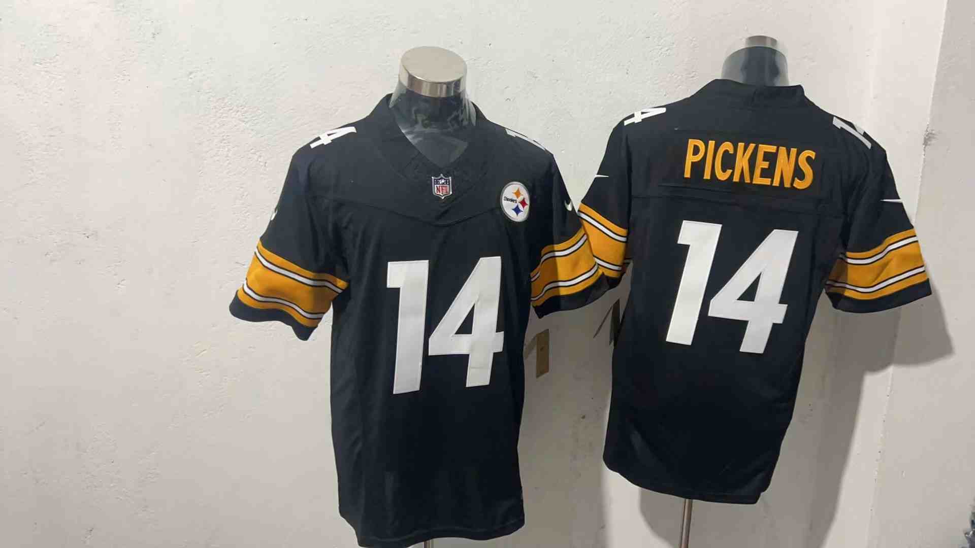 Men's Pittsburgh Steelers #14 George Pickens Black 2023 F.U.S.E. Vapor Untouchable Limited Jersey
