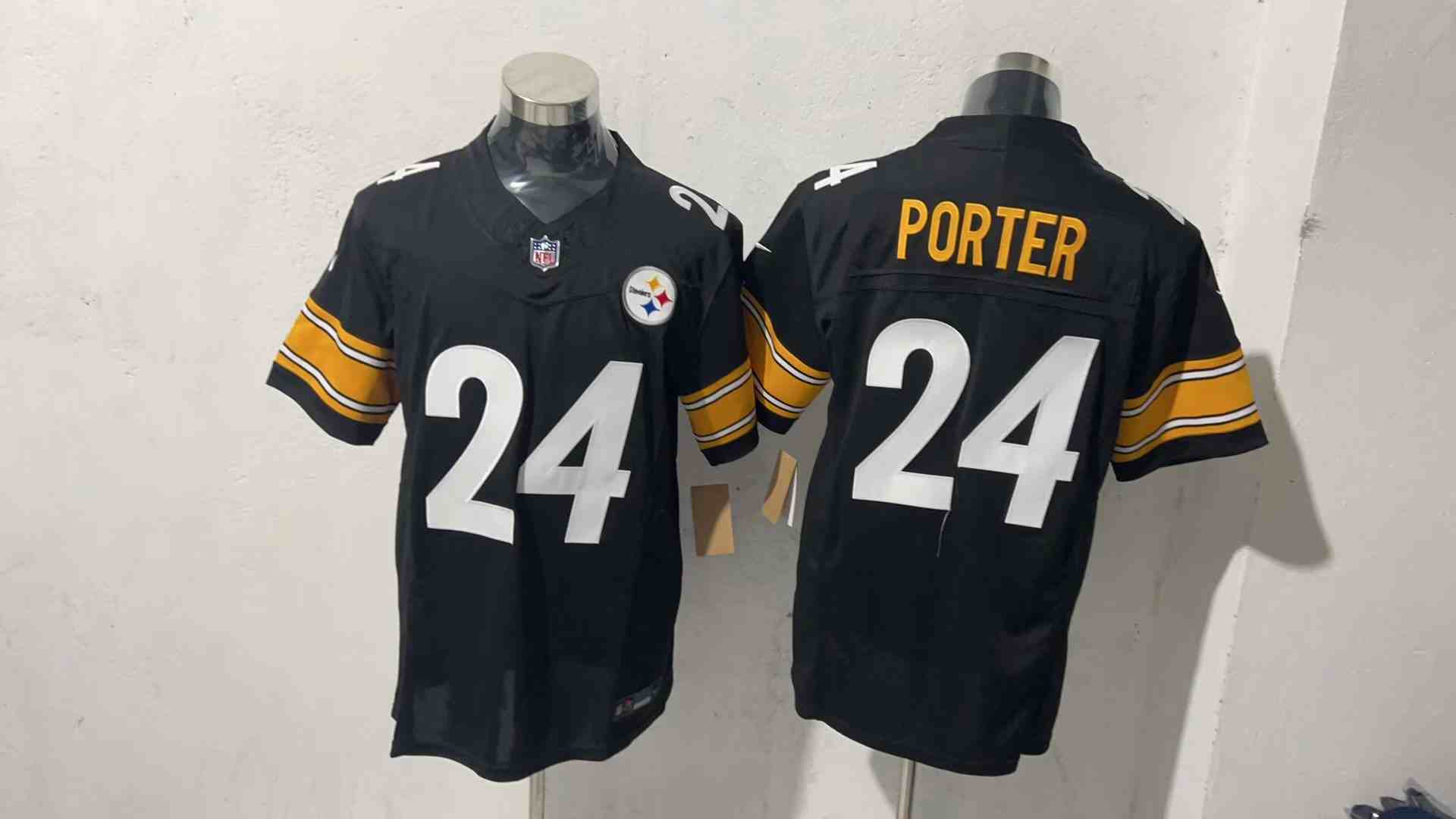 Men's Pittsburgh Steelers #24 #24 Joey Porter Black  F.U.S.E. Vapor Untouchable Limited Jersey