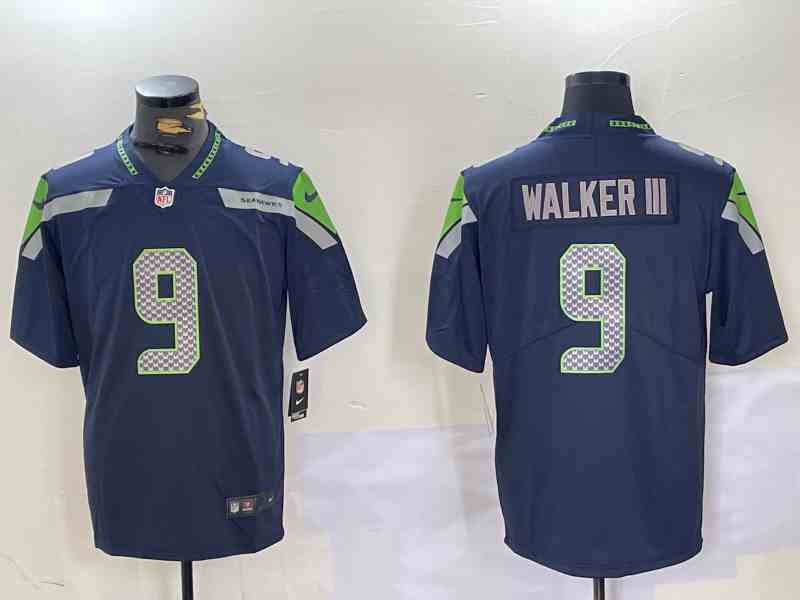 Men's Seattle Seahawks #9 Kenneth Walker III Navy Vapor Limited Stitched Football Jersey