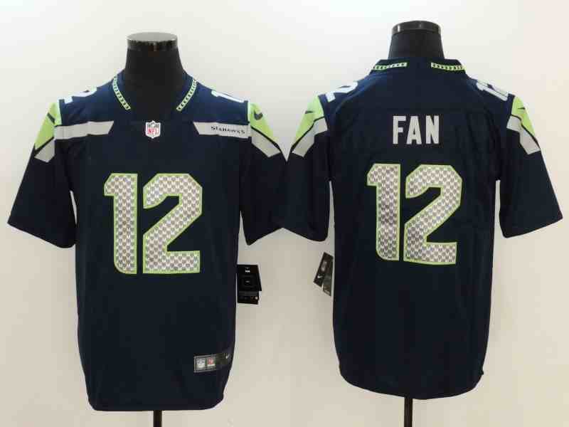 Men's Seattle Seahawks #12 Fan Navy Vapor Limited Stitched Football Jersey