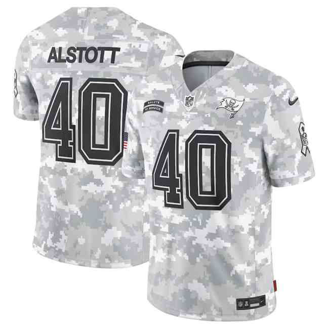 Men's Tampa Bay Buccaneers #40 Mike Alstott 2024 F.U.S.E Arctic Camo Salute To Service Limited Stitched Football Jersey