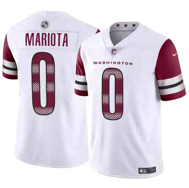 Men's Washington Commanders #0 Marcus Mariota White Vapor Limited Stitched Football Jersey