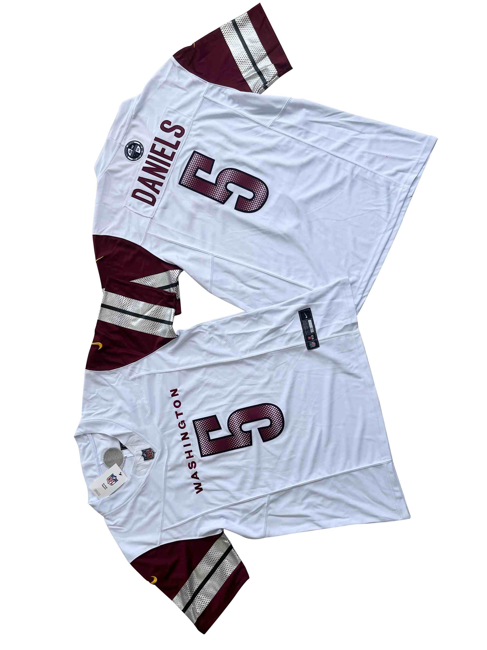 Men's Washington Commanders #5 Jayden Daniels Nike White Vapor F.U.S.E. Limited Jersey