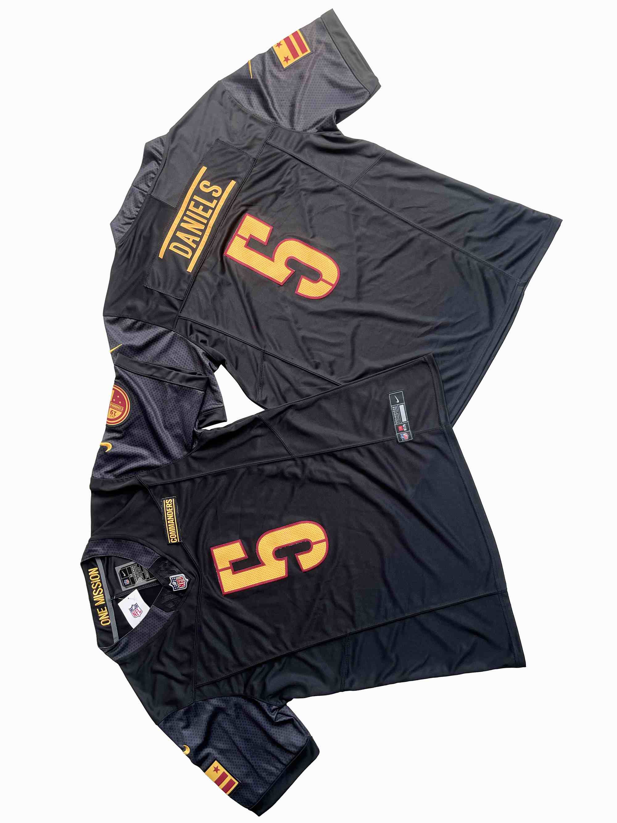 Men's Washington Commanders #5 Jayden Daniels Nike Black Vapor F.U.S.E. Limited Jersey