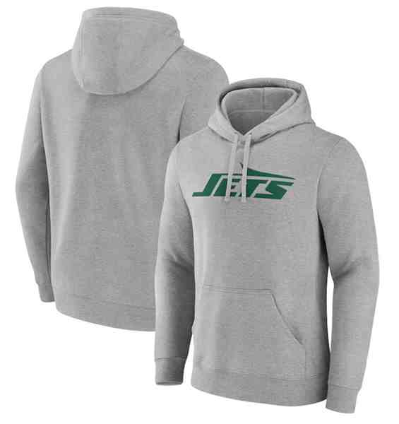 Men's New York Jets Heather Gray Primary Logo Pullover  Hoodie