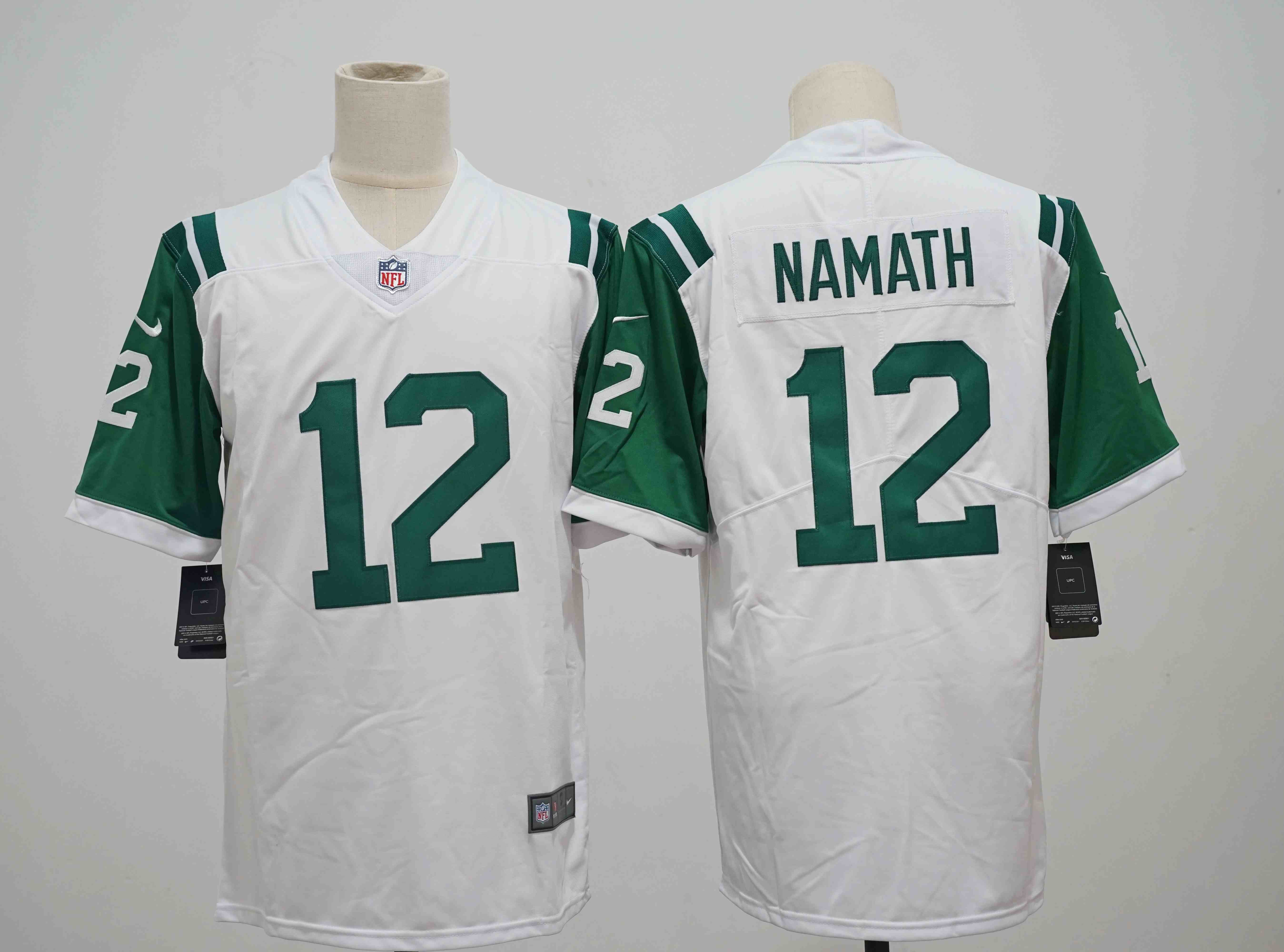 Men's New York Jets #12 Joe Namath NEW White Vapor Limited Football Stitched Jersey