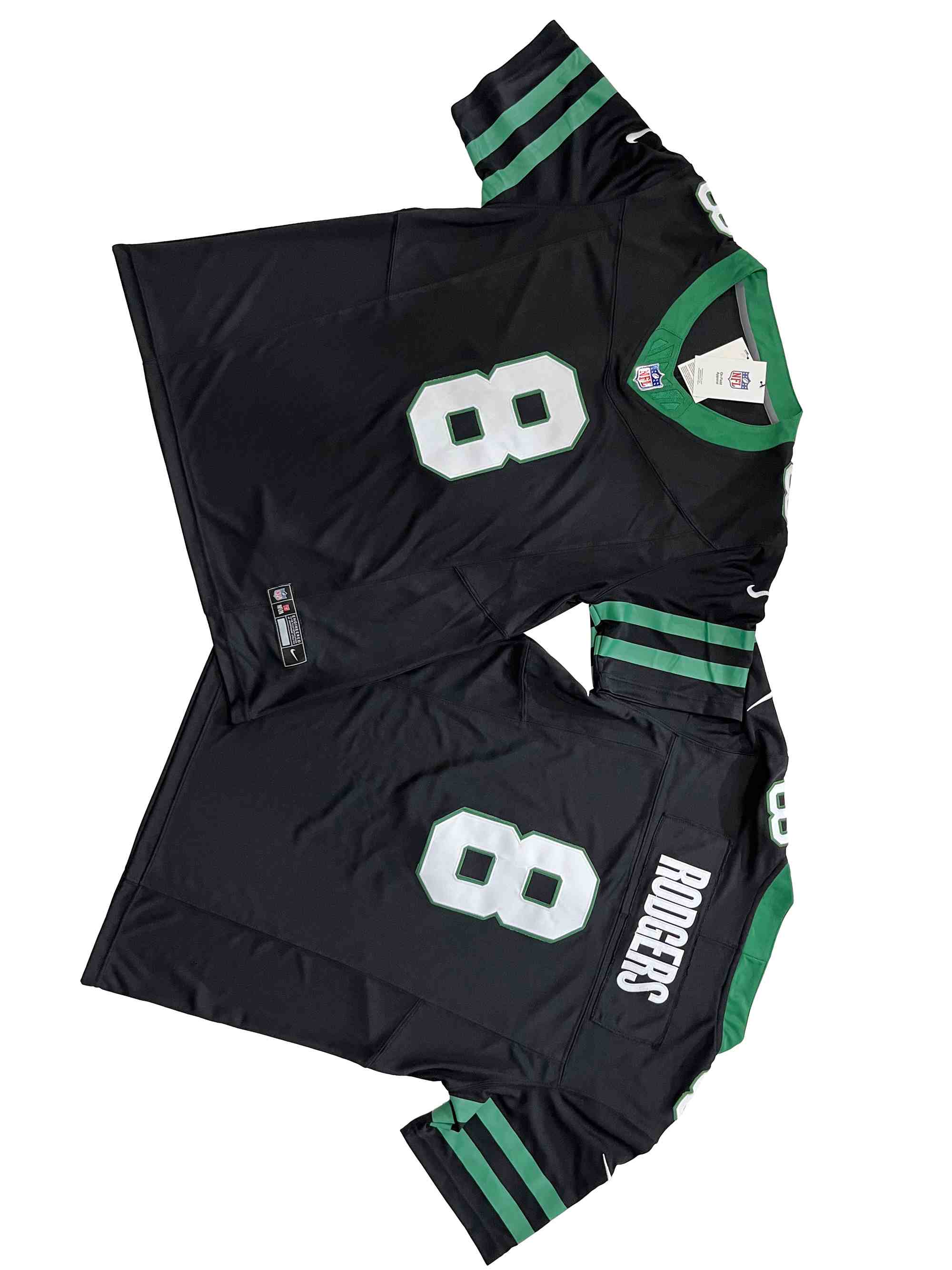 Men's New York Jets 8# Aaron Rodgers  Legacy Black Vapor F.U.S.E. Limited Jersey