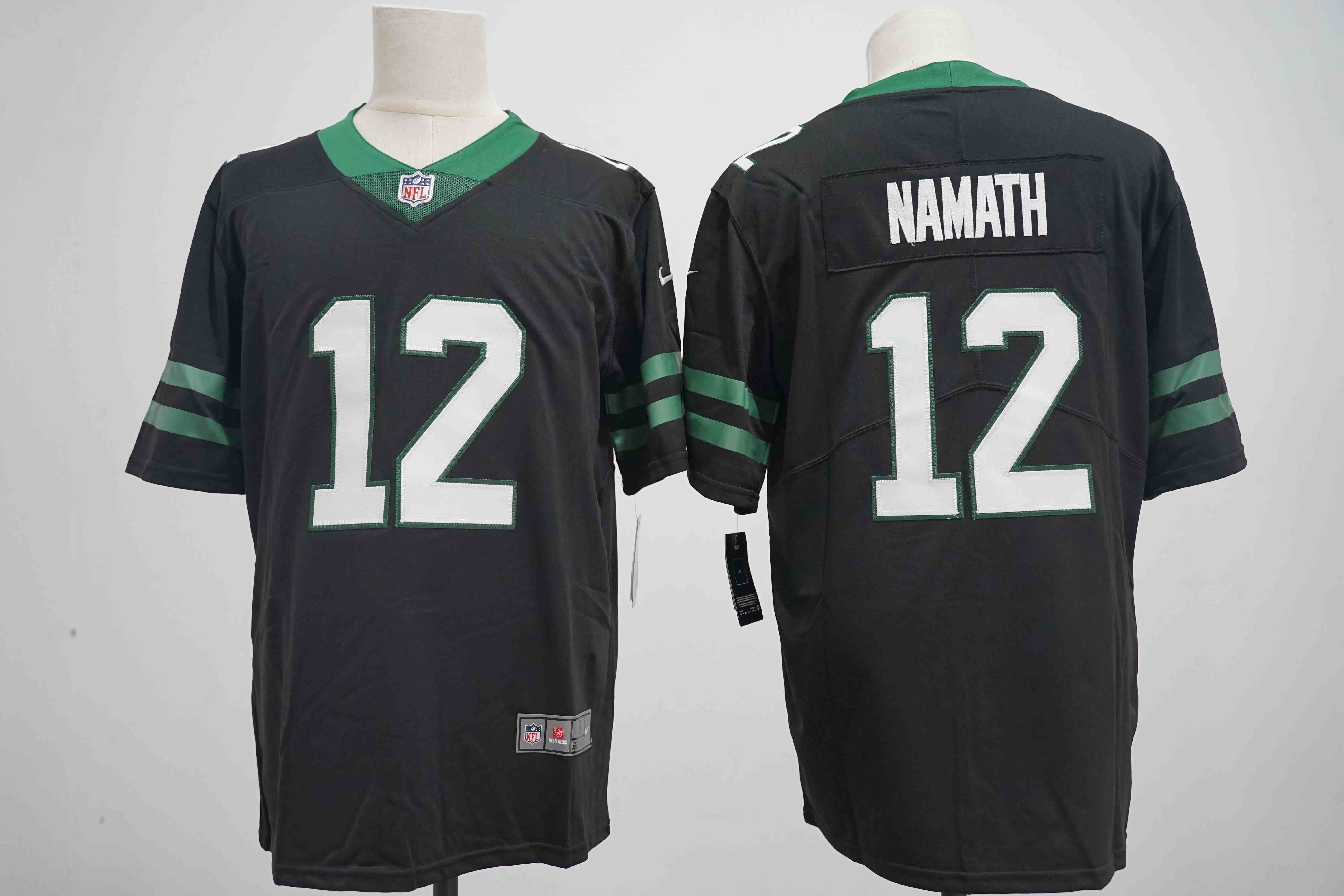 Men's New York Jets #12 Joe Namath Black  Vapor Limited Football Stitched Jersey