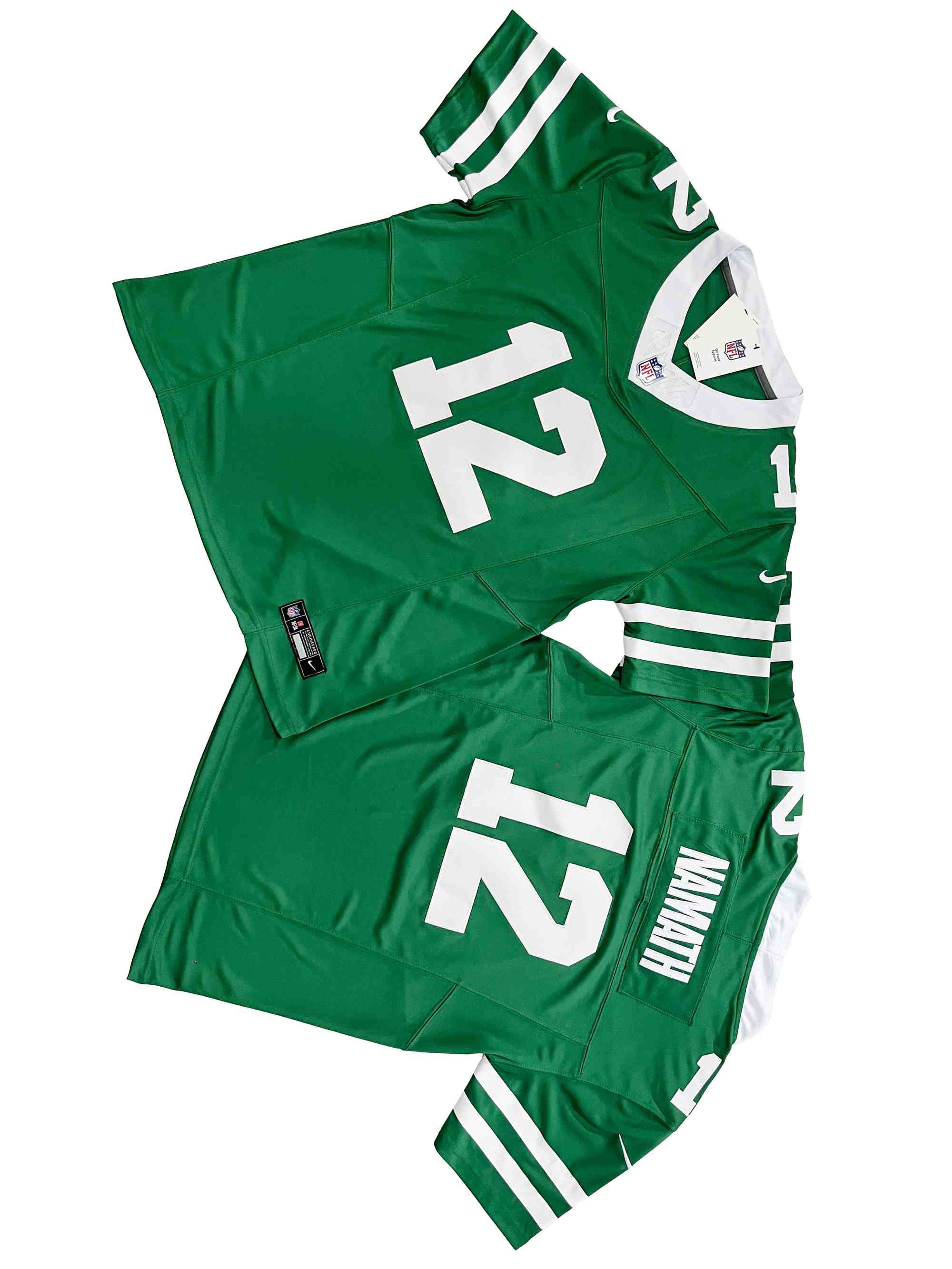 Men's New York Jets 12# Joe Namath Legacy Green Vapor F.U.S.E. Limited Jersey