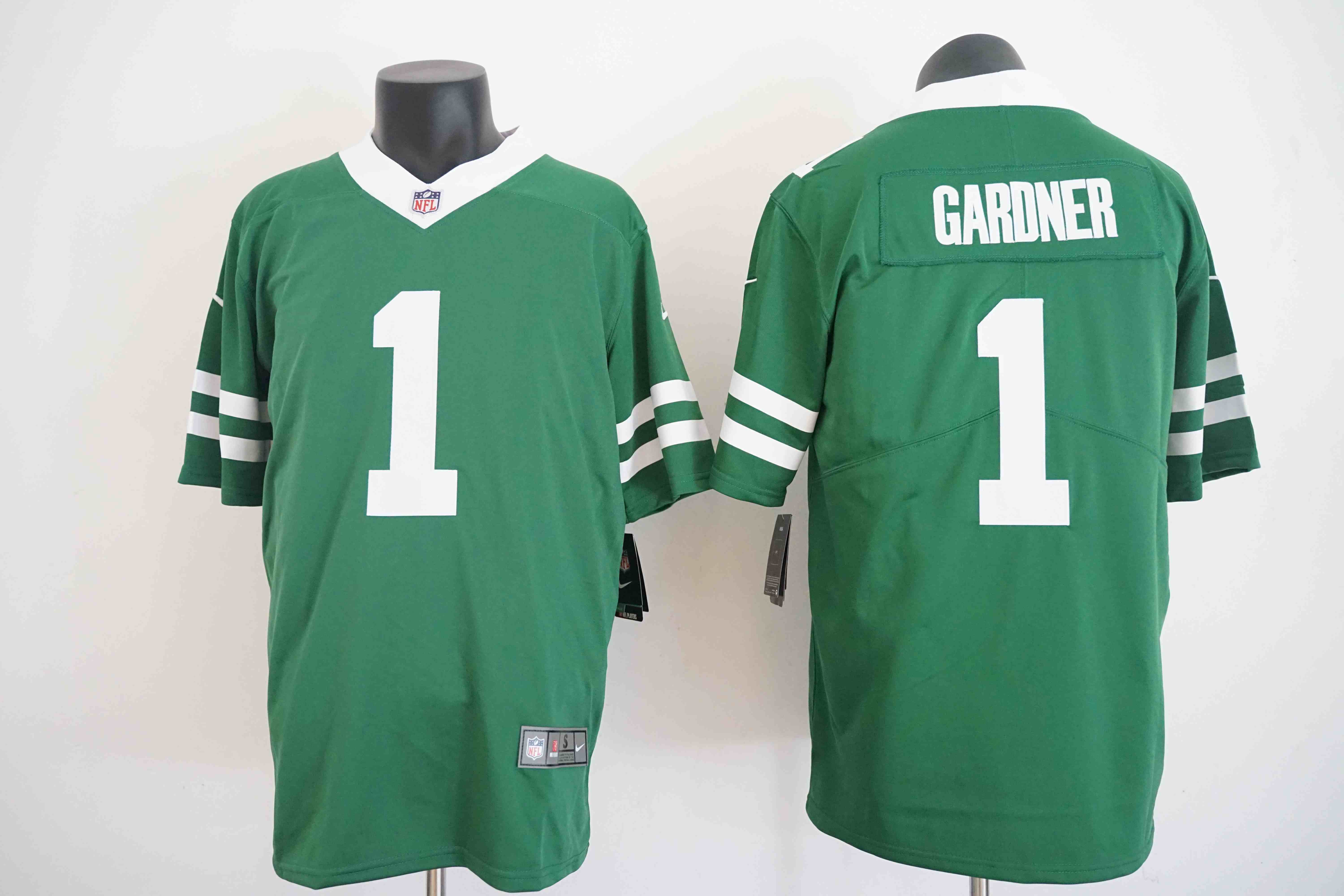 Men's New York Jets #1  Ahmad Sauce Gardner Green  Vapor Limited Football Stitched Jersey