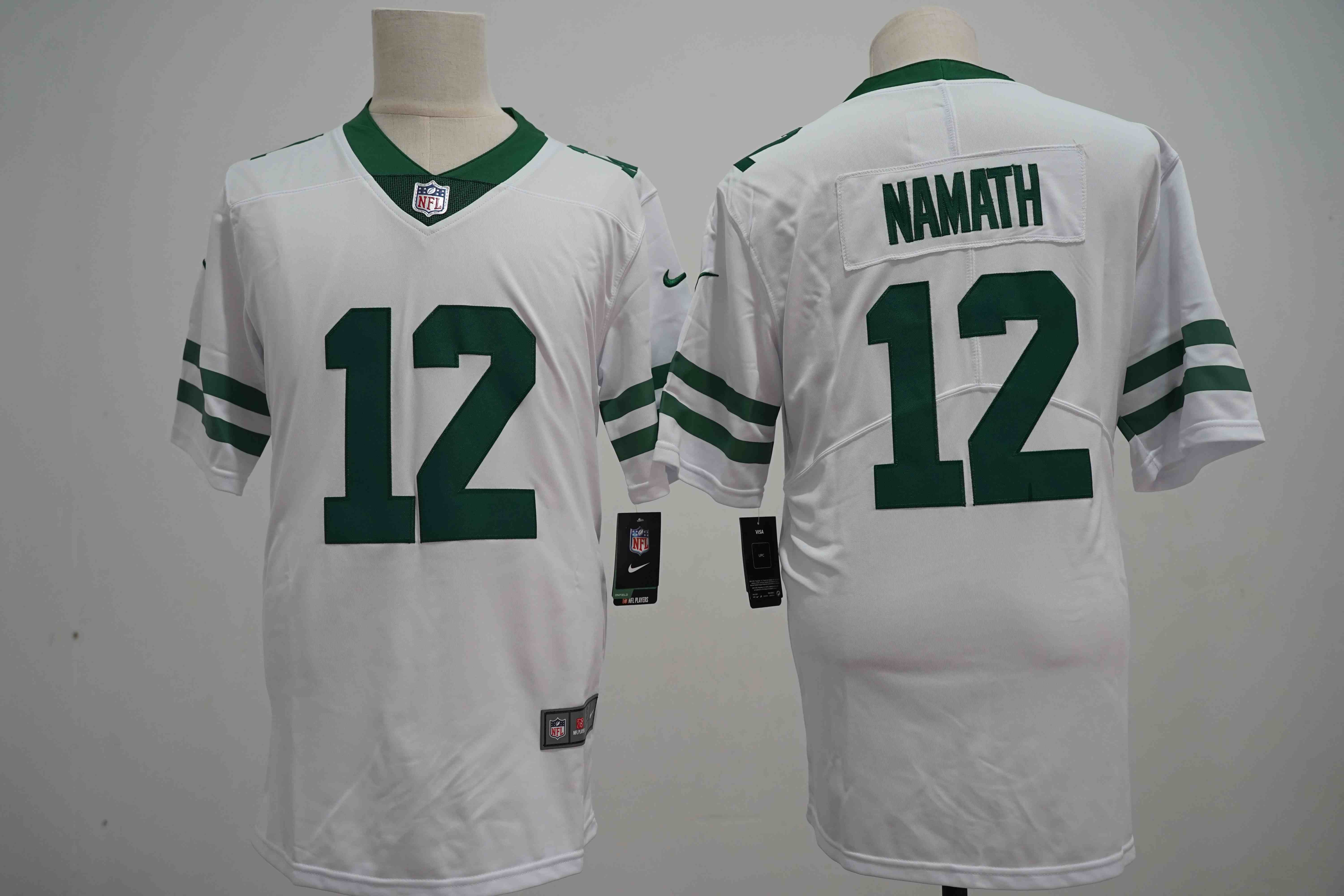 Men's New York Jets #12 Joe Namath White  Vapor Limited Football Stitched Jersey