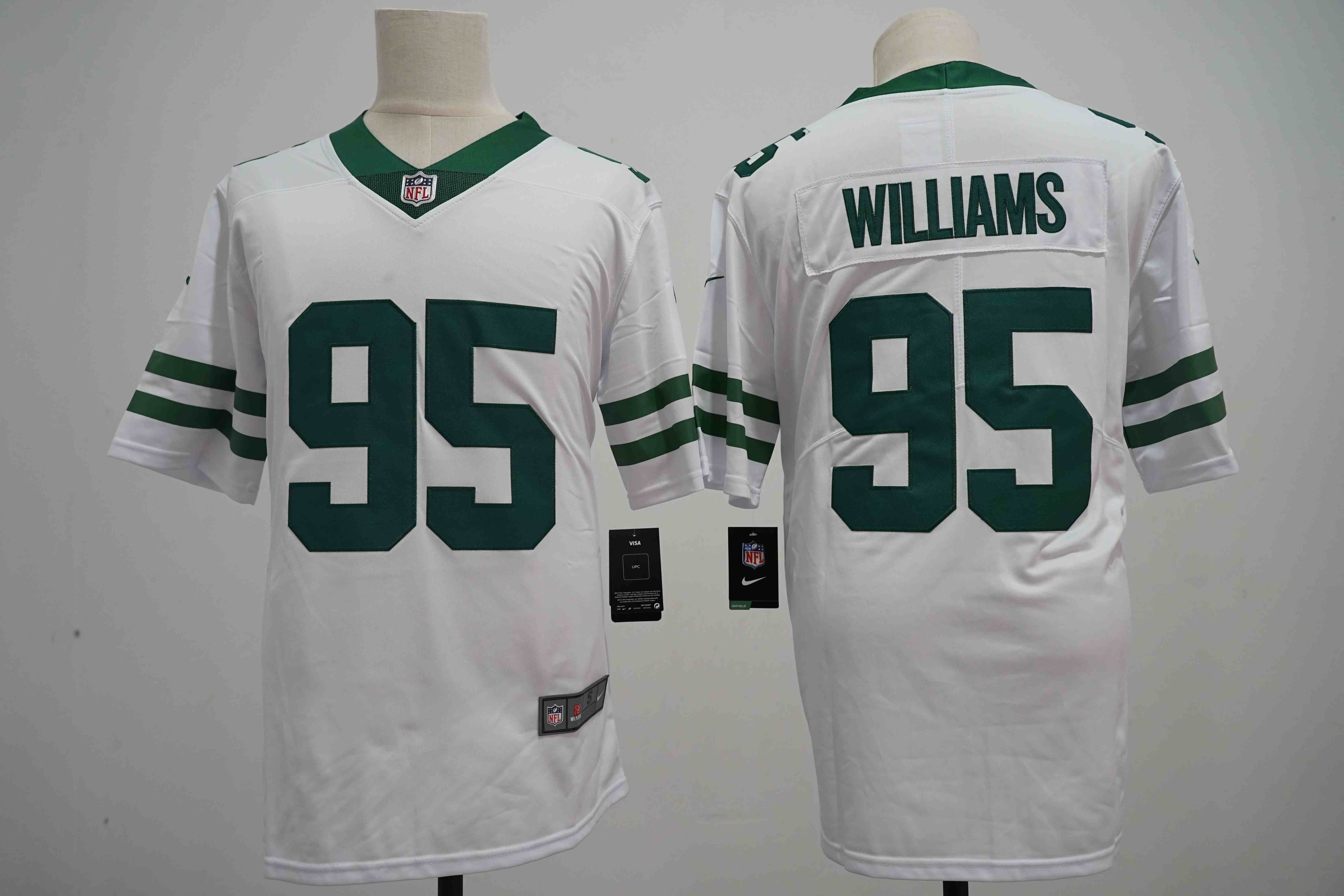 Men's New York Jets #95 Quinnen Williams White  Vapor Limited Football Stitched Jersey