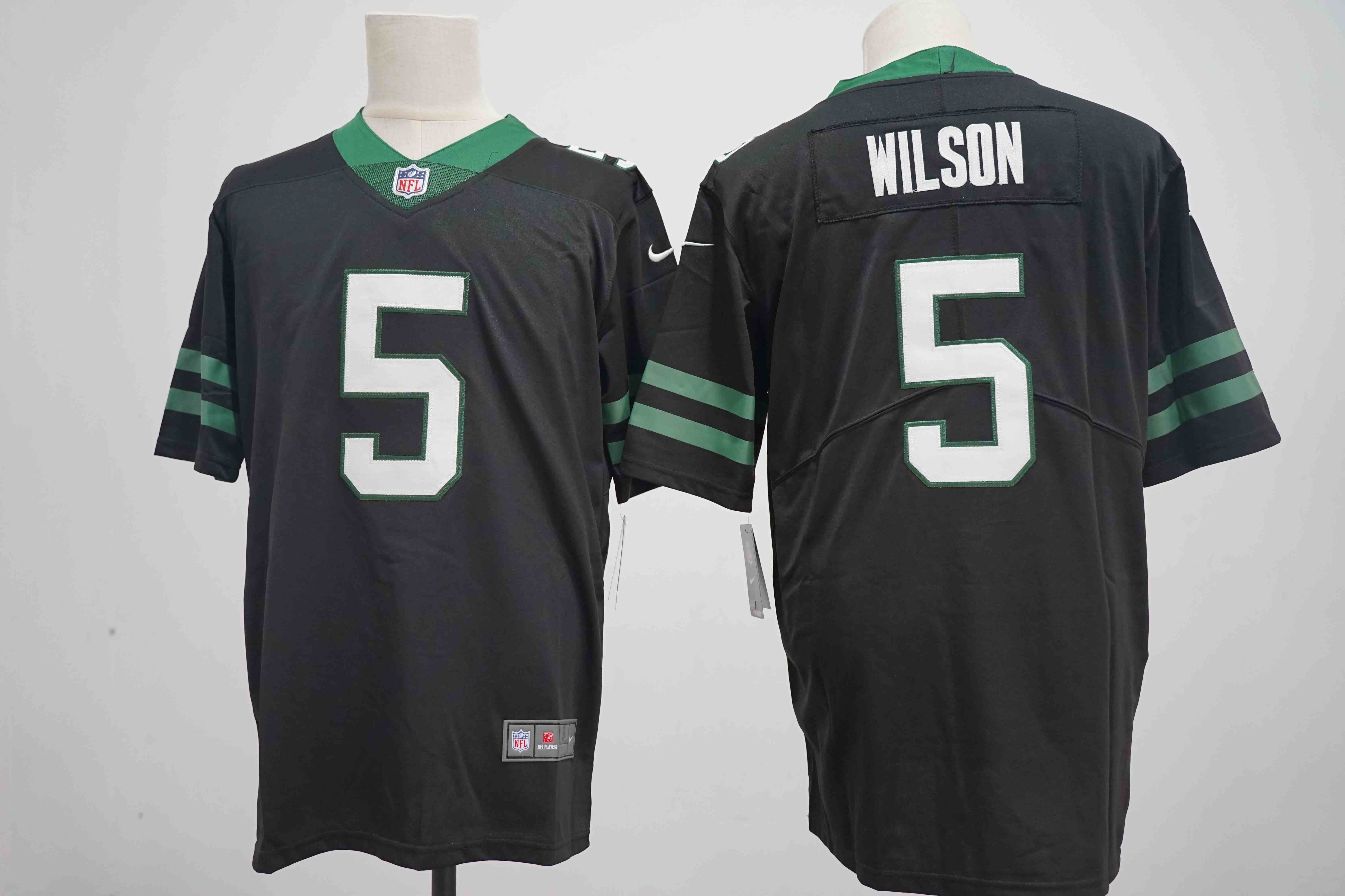 Men's New York Jets #5 Garrett Wilson Black  Vapor Limited Football Stitched Jersey