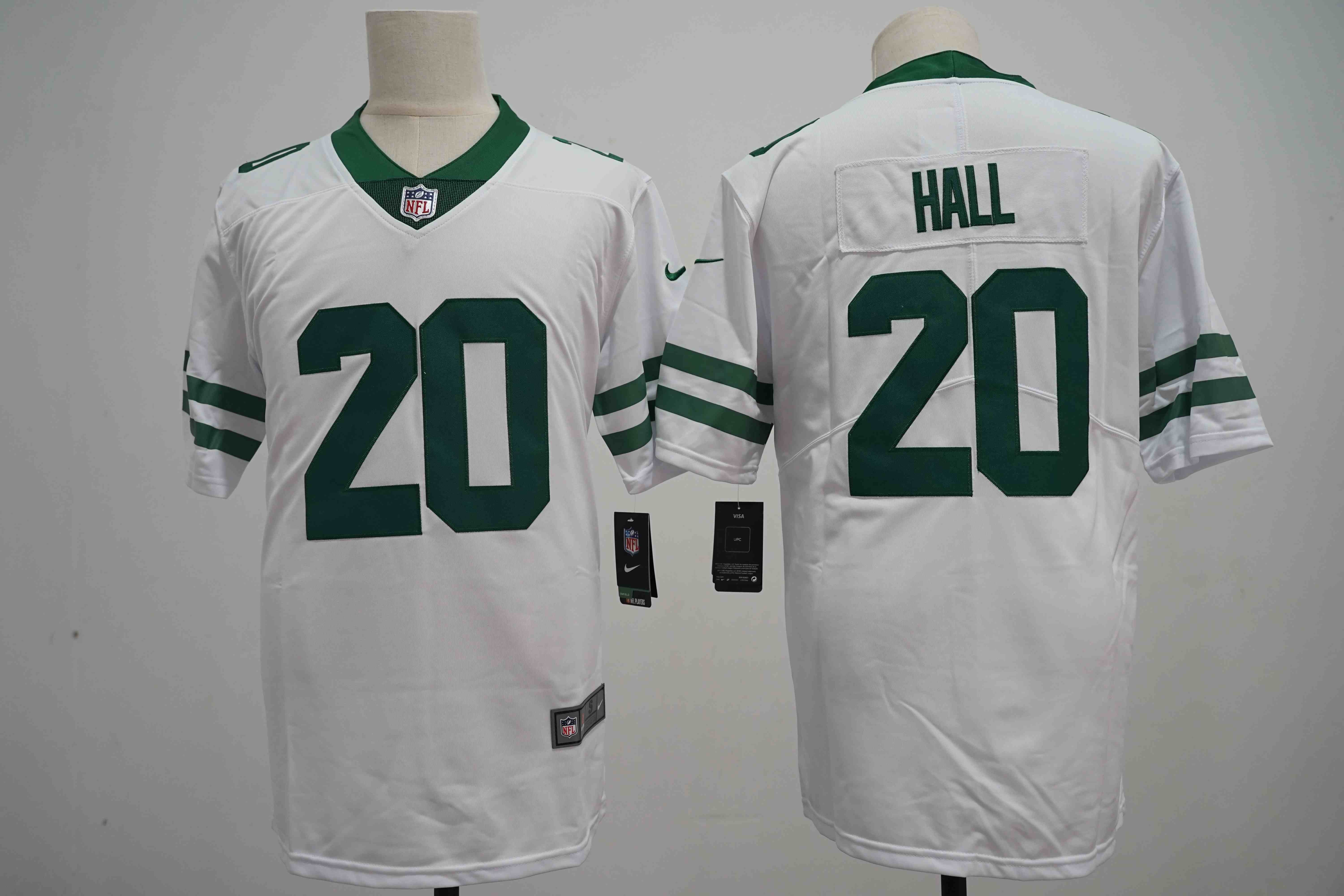 Men's New York Jets #20 Breece Hall White  Vapor Limited Football Stitched Jersey