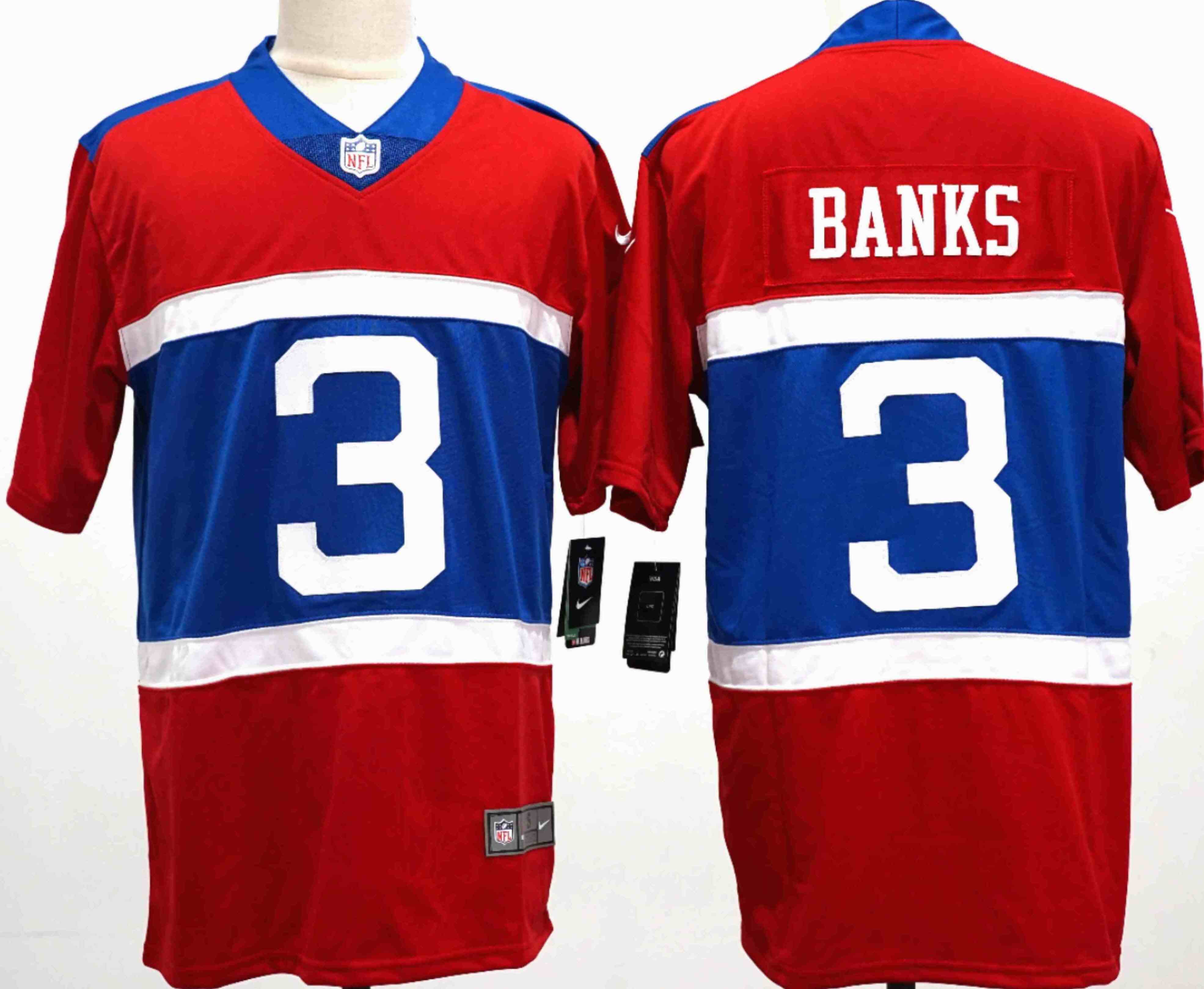 Men's New York Giants #3 Deonte Banks Century Red Alternate Vapor Limited Stitched Football Jersey