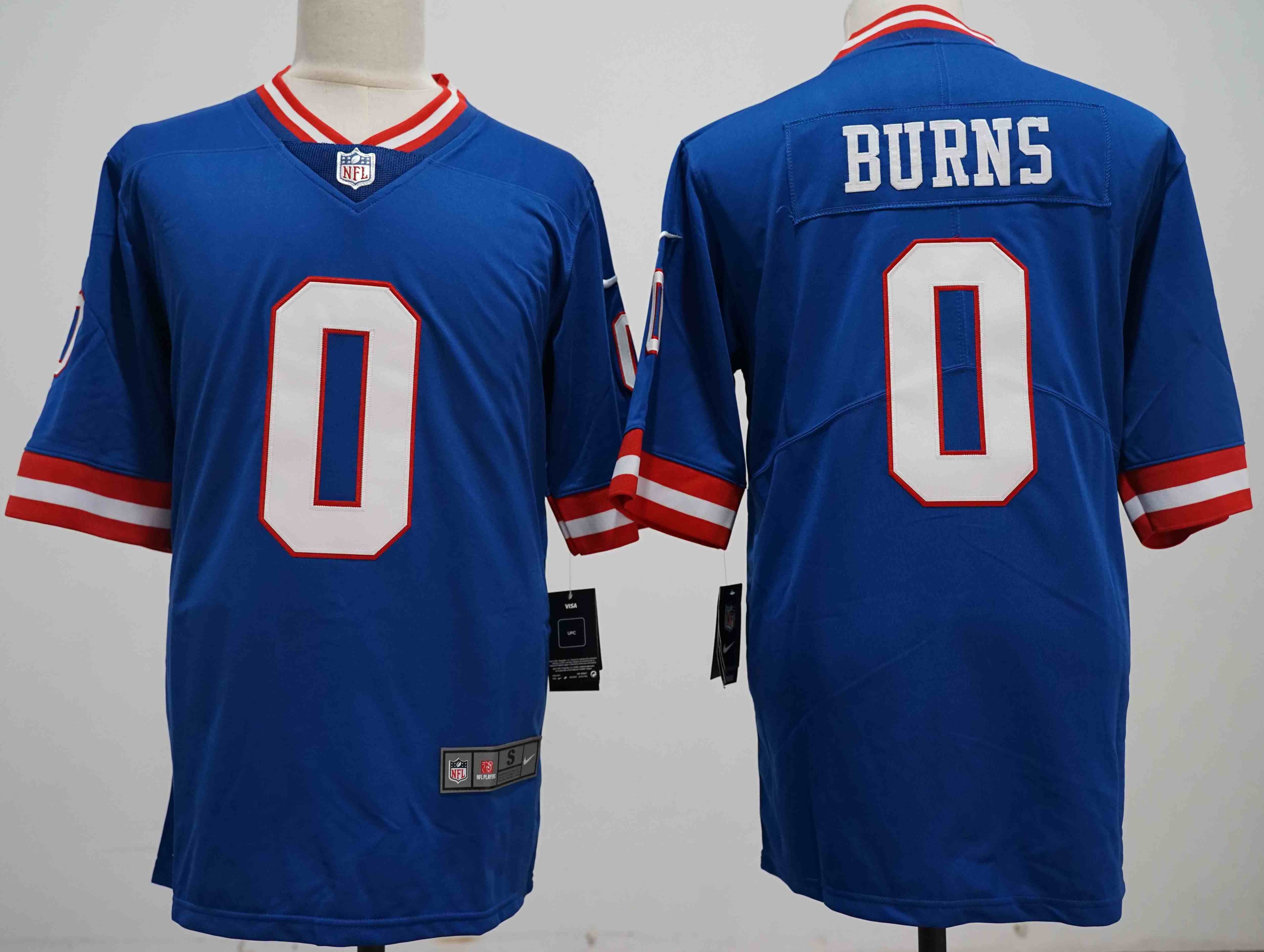 Men's New York Giants #0  Brian Burns Blue Classic Stitched Jersey