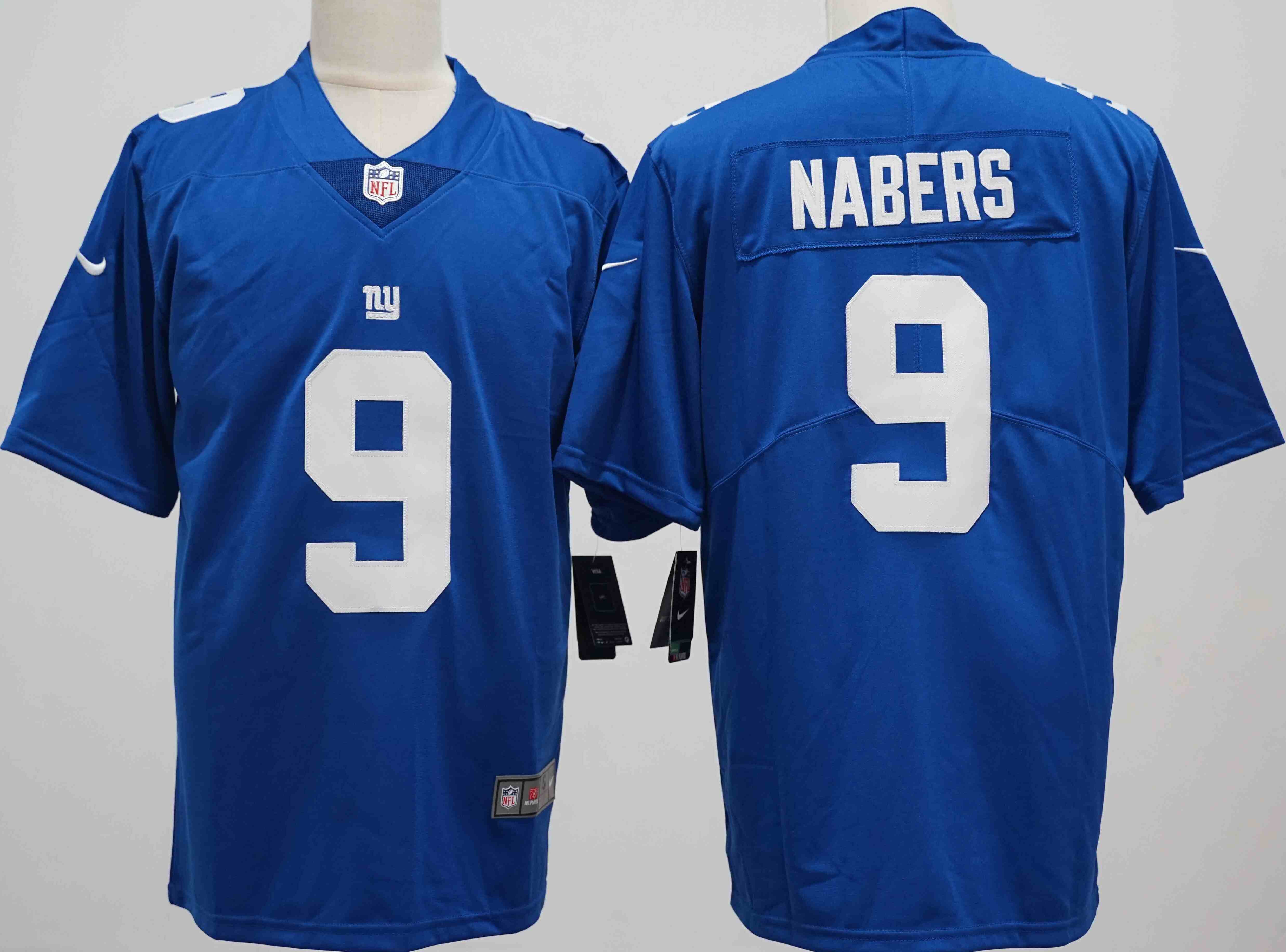 Men's New York Giants #9 Malik Nabers Blue Vapor Untouchable Limited Stitched Jersey