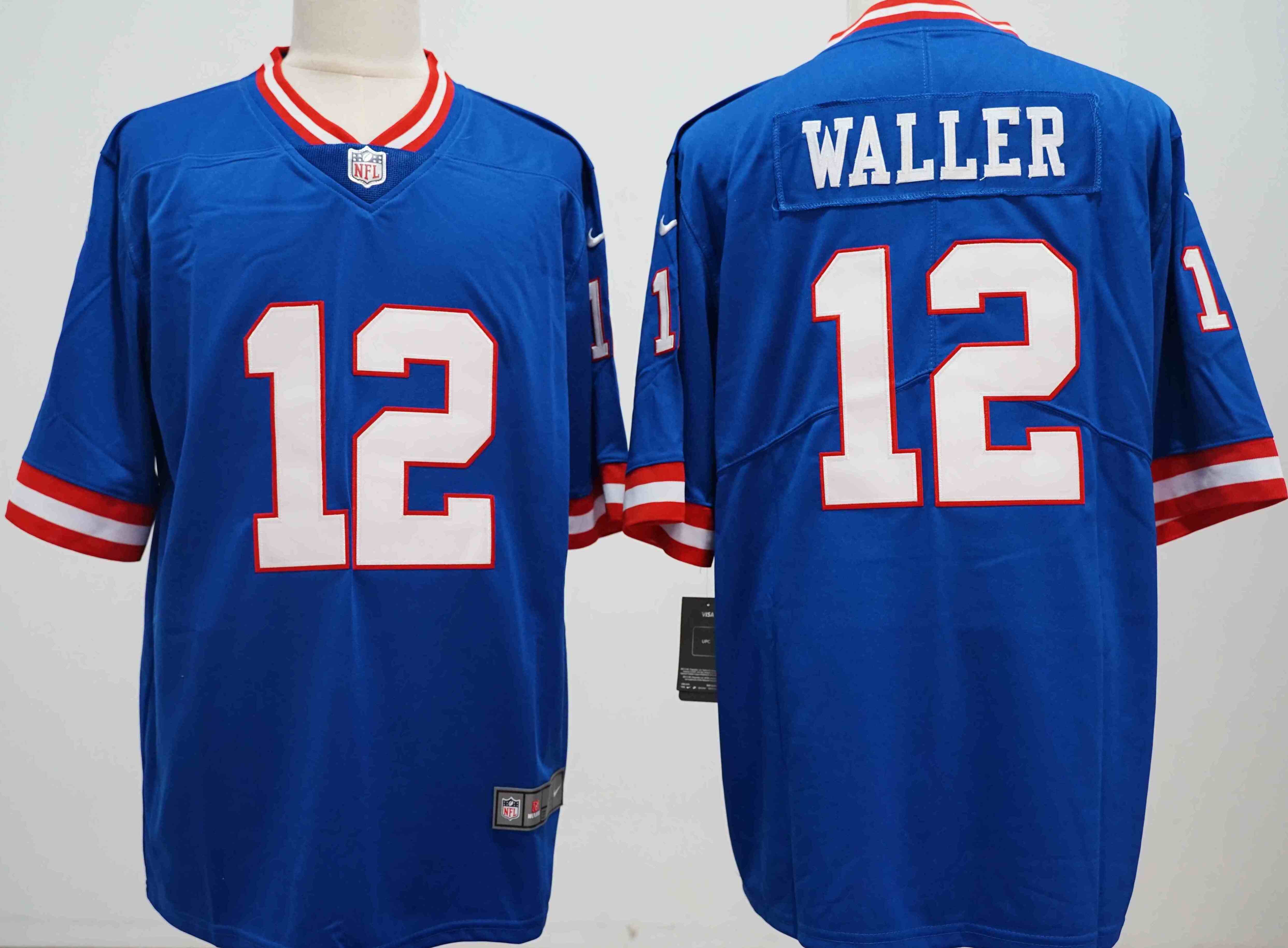 Men's New York Giants #12 Darren Waller Blue Classic Stitched Jersey