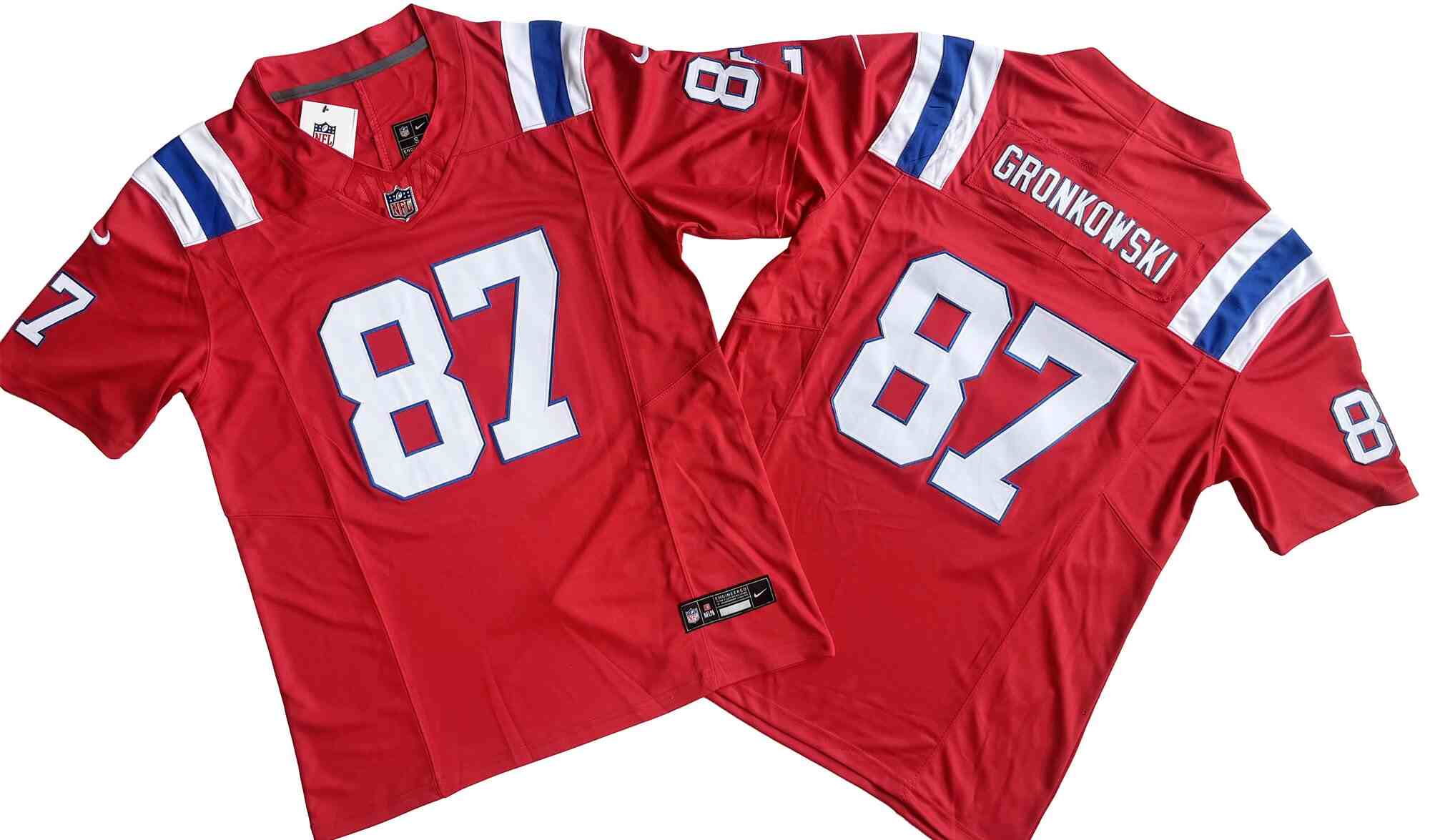 Men's New England Patriots 87# Rob Gronkowski Red F.U.S.E. Vapor Limited Stitched Football Jersey