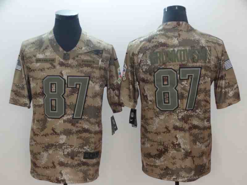 Men's New England Patriots #87  Rob Gronkowski Camo Salute To Service Limited Football Stitched Jersey