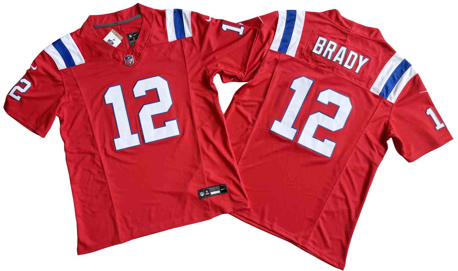 Men's New England Patriots 12# Tom Brady  Red F.U.S.E. Vapor Limited Stitched Football Jersey