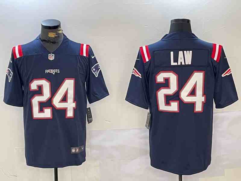 Men's New England Patriots #24 Ty Law Navy Blue Vapor Stitched Limited Jersey