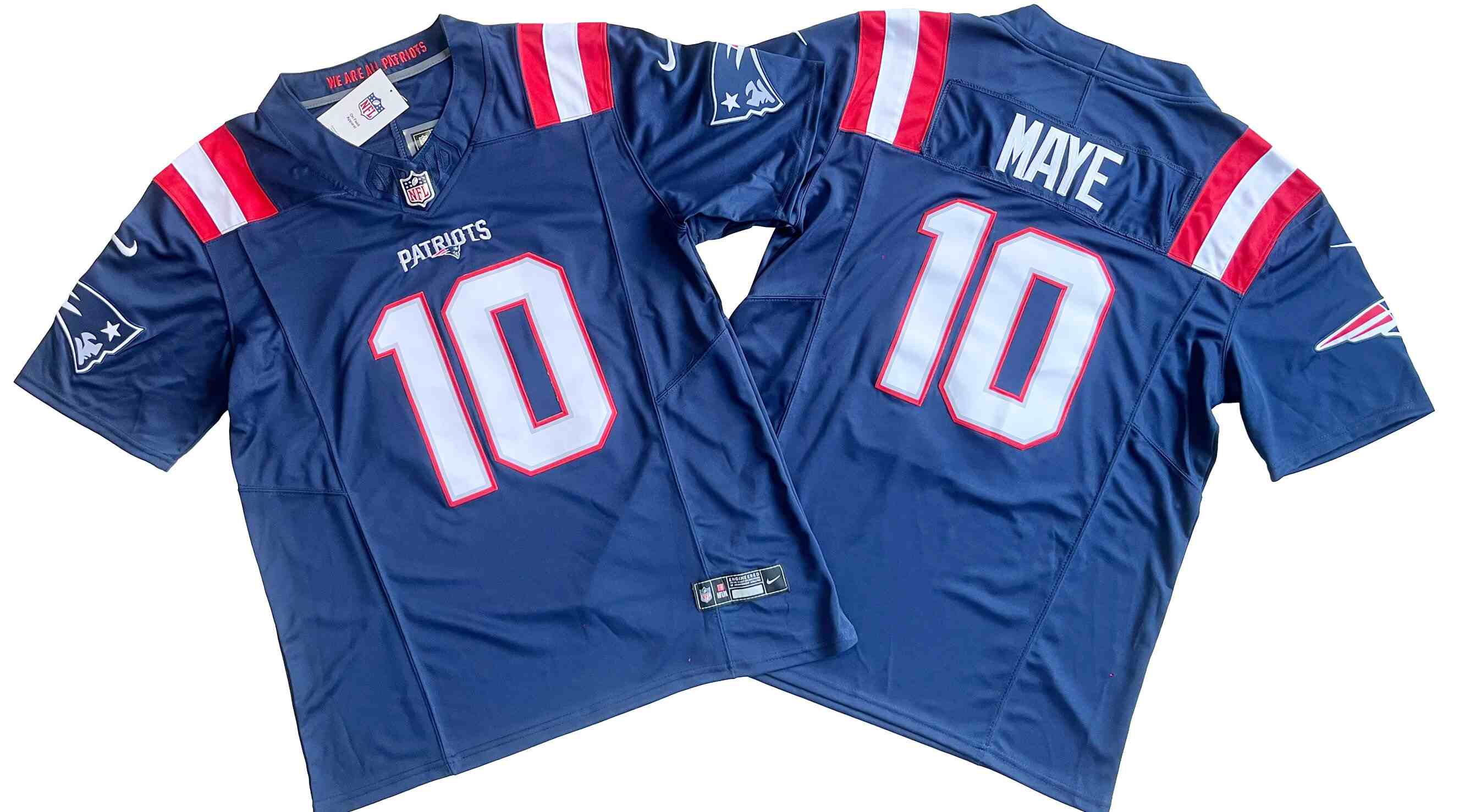 Men's New England Patriots #10  Drake Maye Navy  F.U.S.E. Vapor Limited Stitched Football Jersey