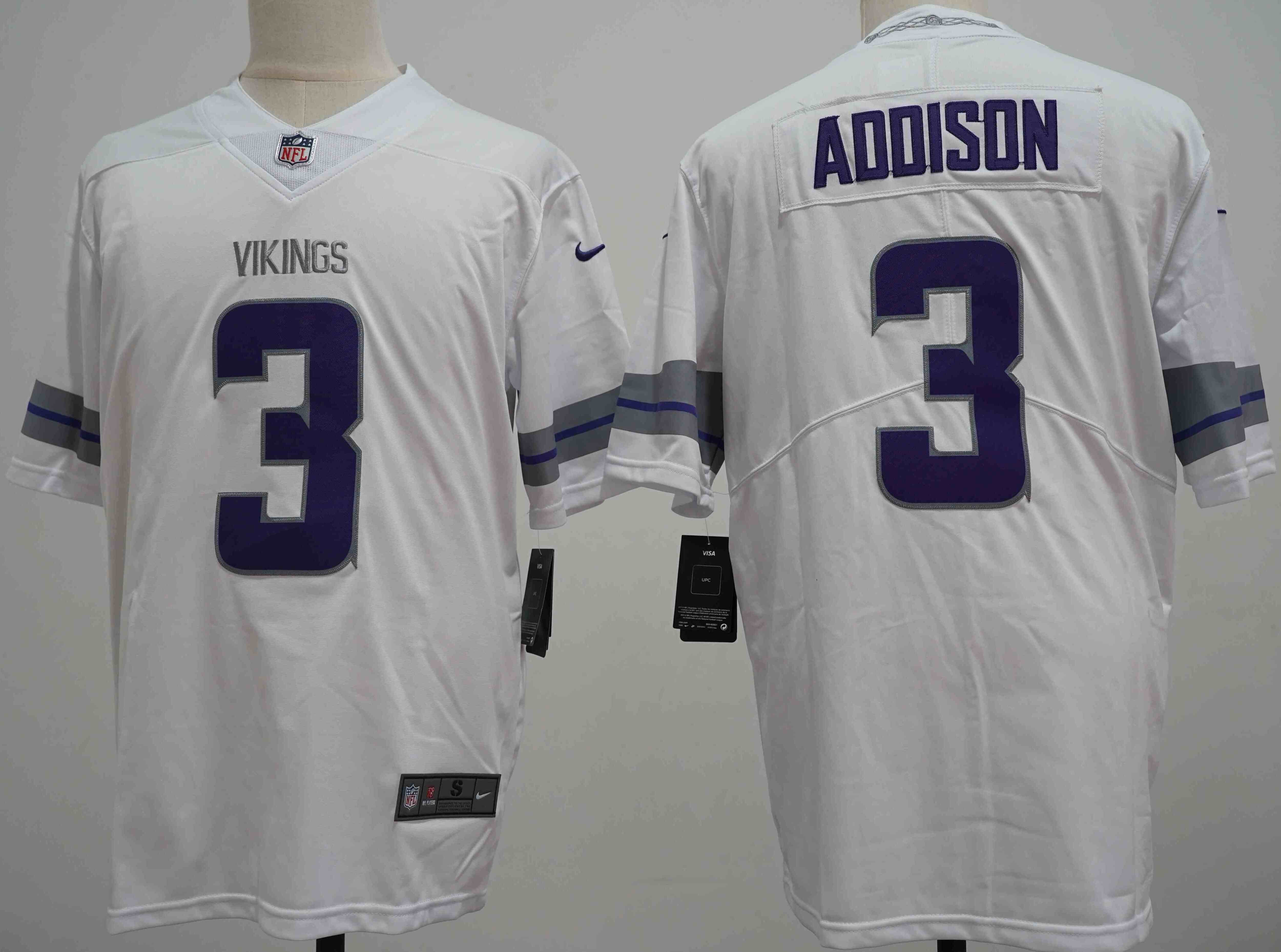 Men's Minnesota Vikings #3 Jordan Addison White Vapor Untouchable Limited Stitched Jersey