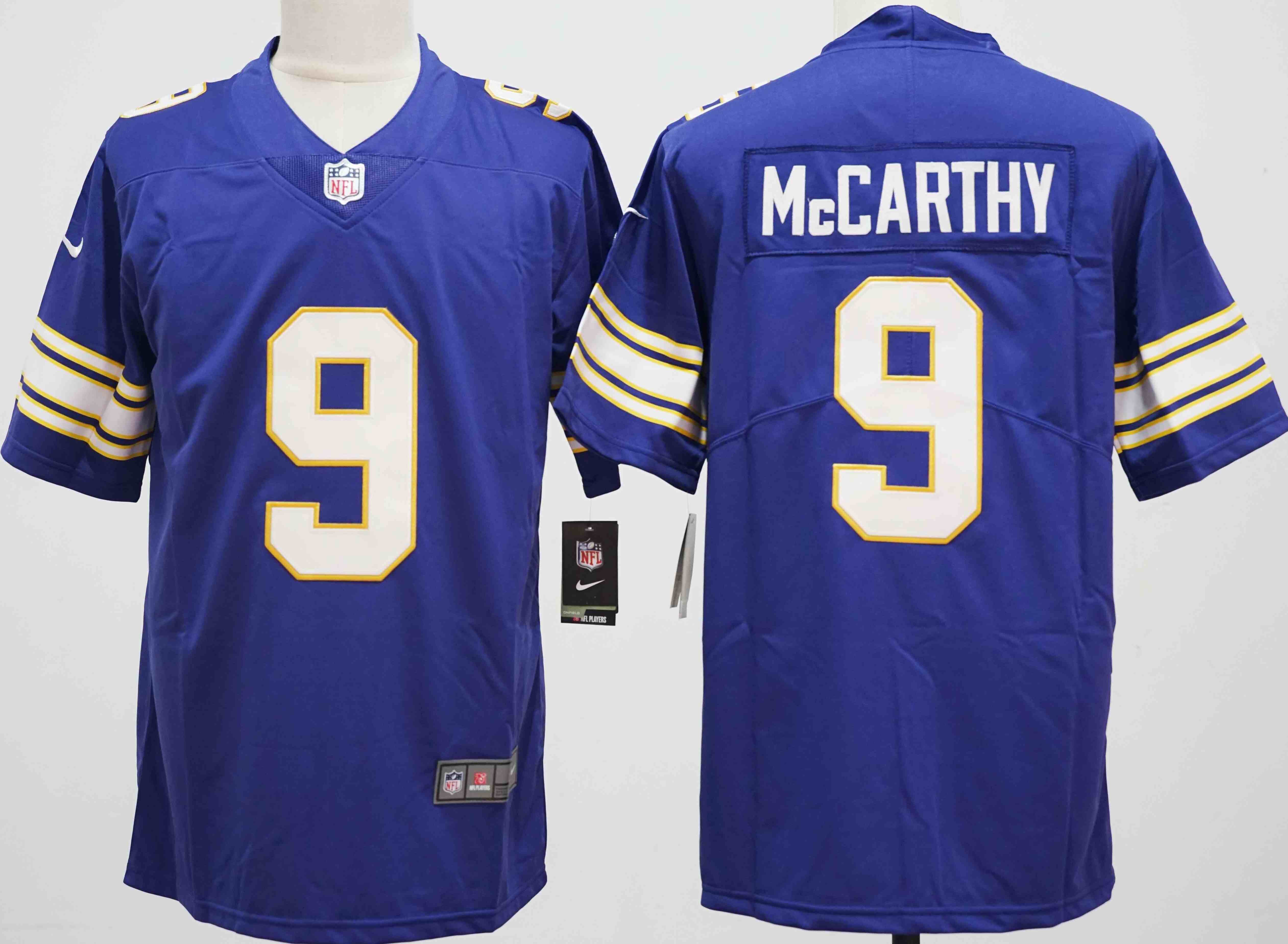 Men's Minnesota Vikings #9  JJ McCarthy Purple . Throwback Vapor Untouchable Limited Stitched Jersey