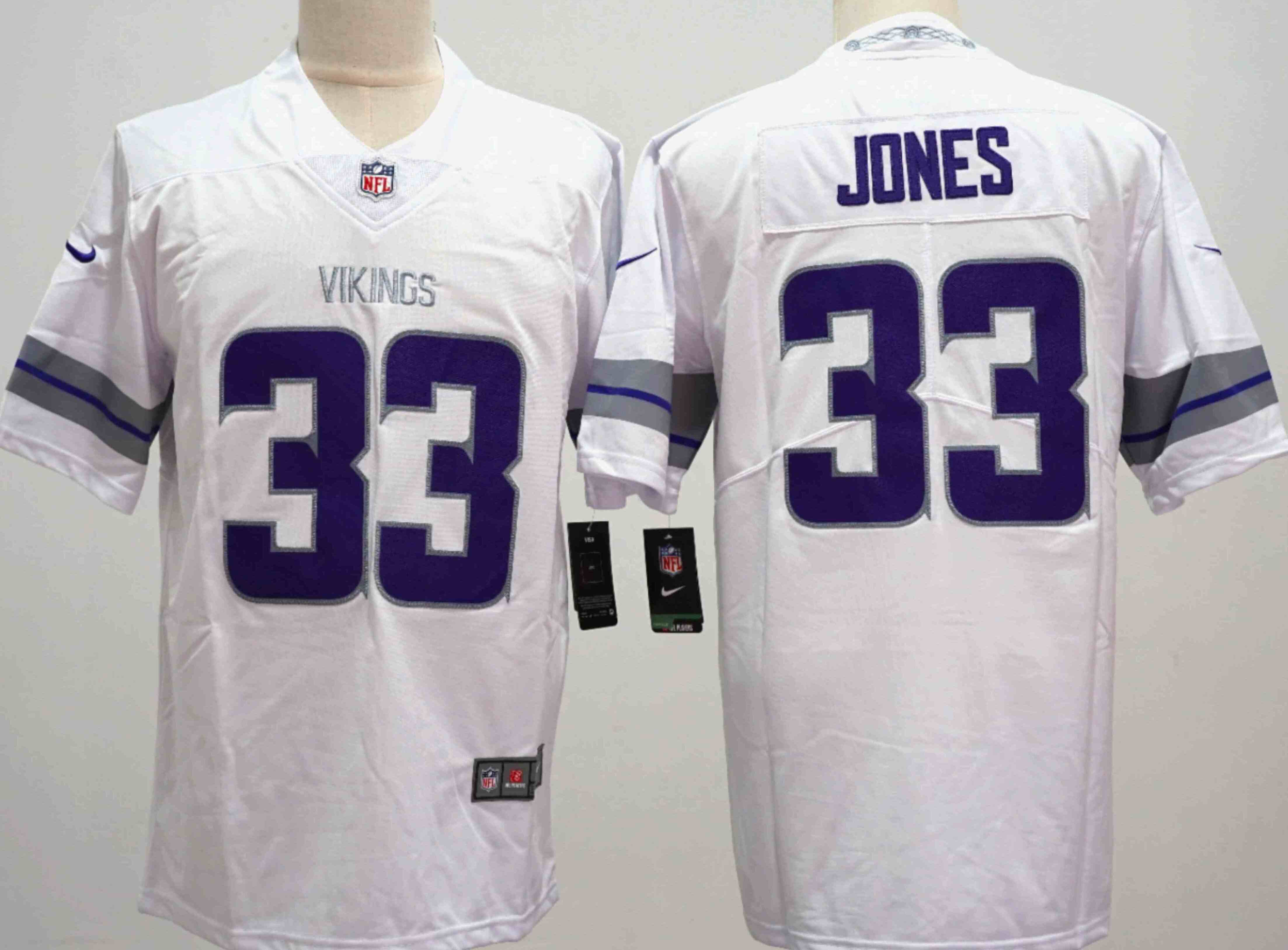 Men's Minnesota Vikings #33 Aaron Jones White Vapor Untouchable Limited Stitched Jersey