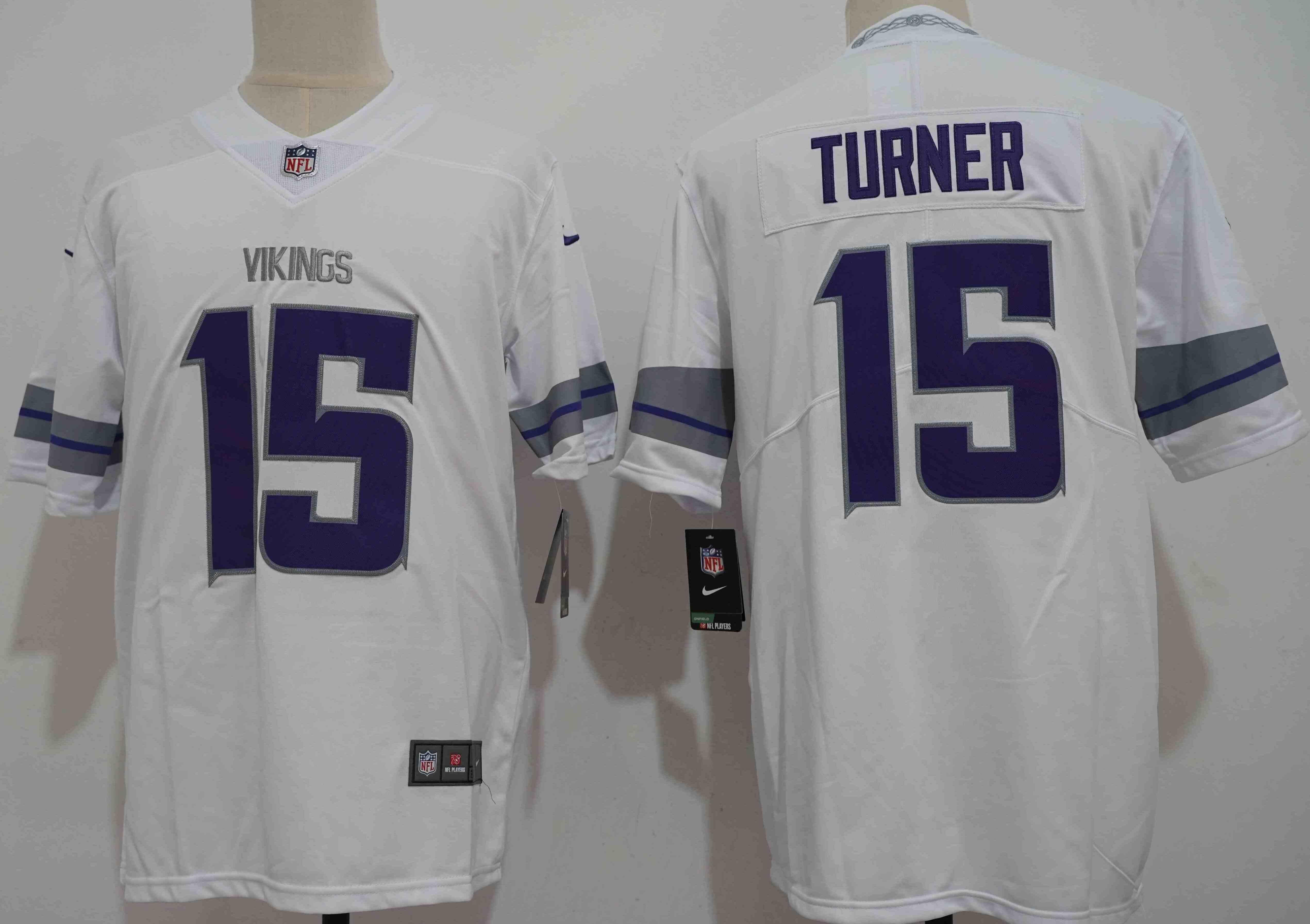 Men's Minnesota Vikings #15 Dallas Turner White Vapor Untouchable Limited Stitched Jersey