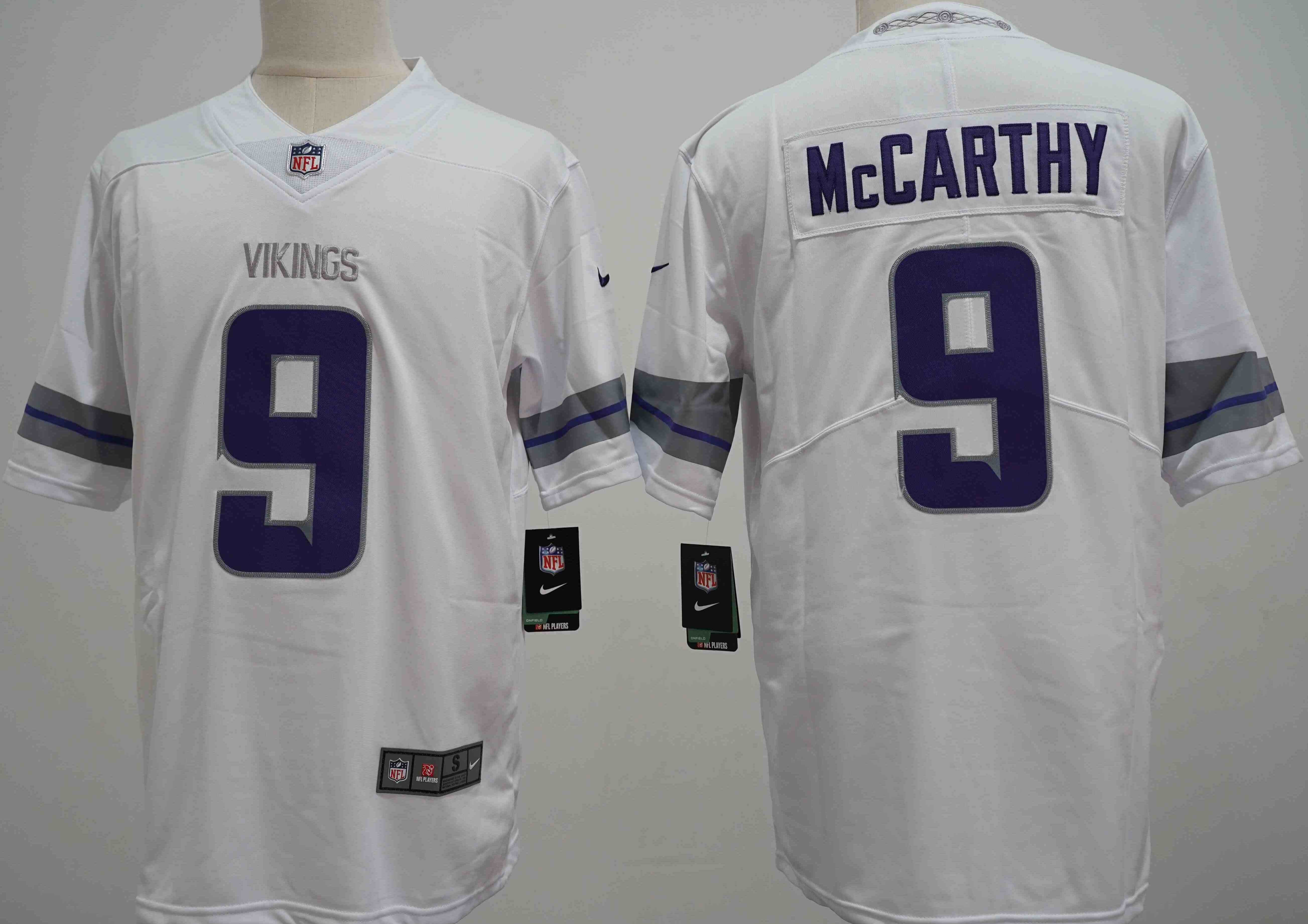 Men's Minnesota Vikings #9  JJ McCarthy White Vapor Untouchable Limited Stitched Jersey