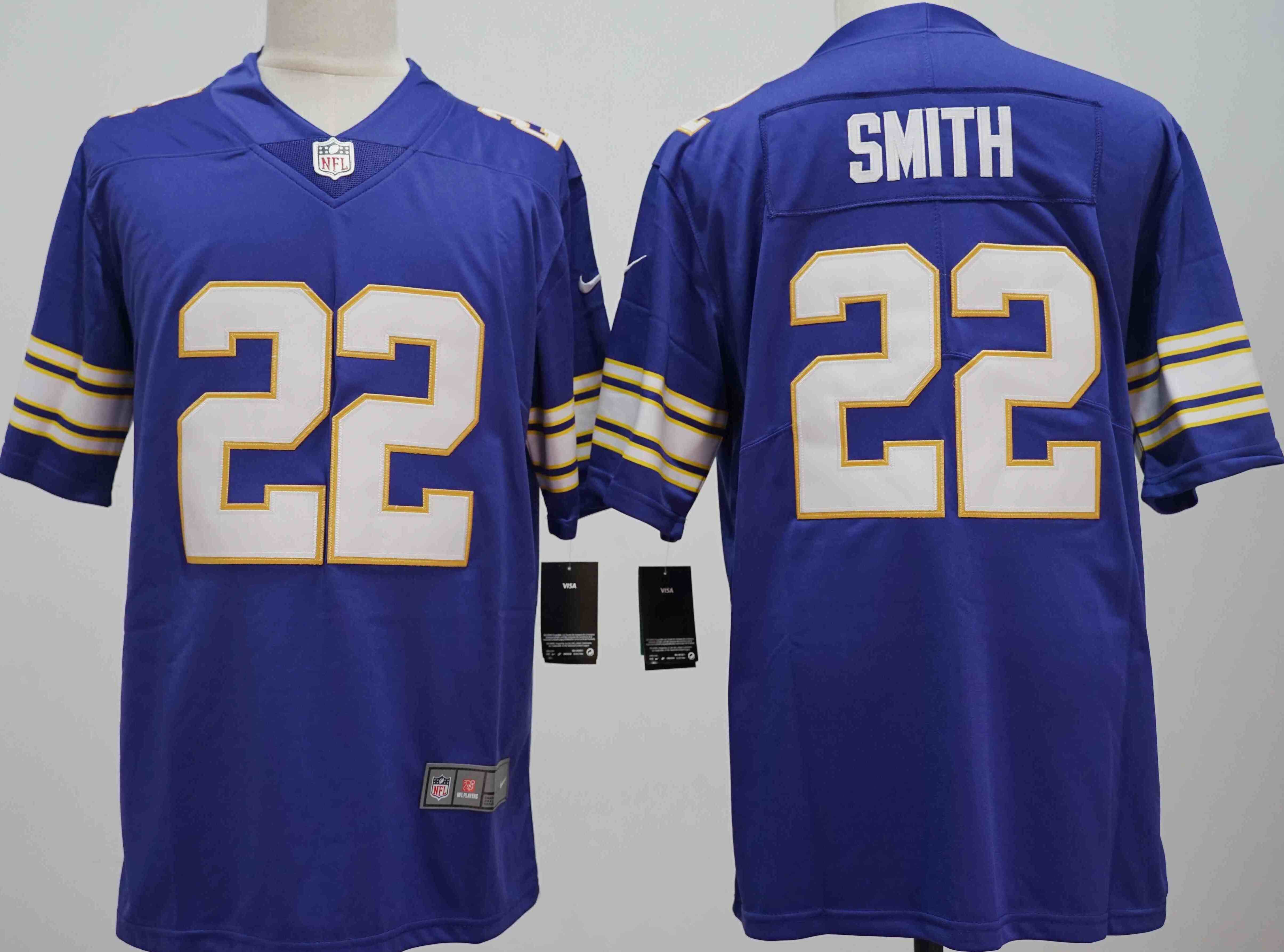 Men's Minnesota Vikings #22 Harrison Smith Purple . Throwback Vapor Untouchable Limited Stitched Jersey